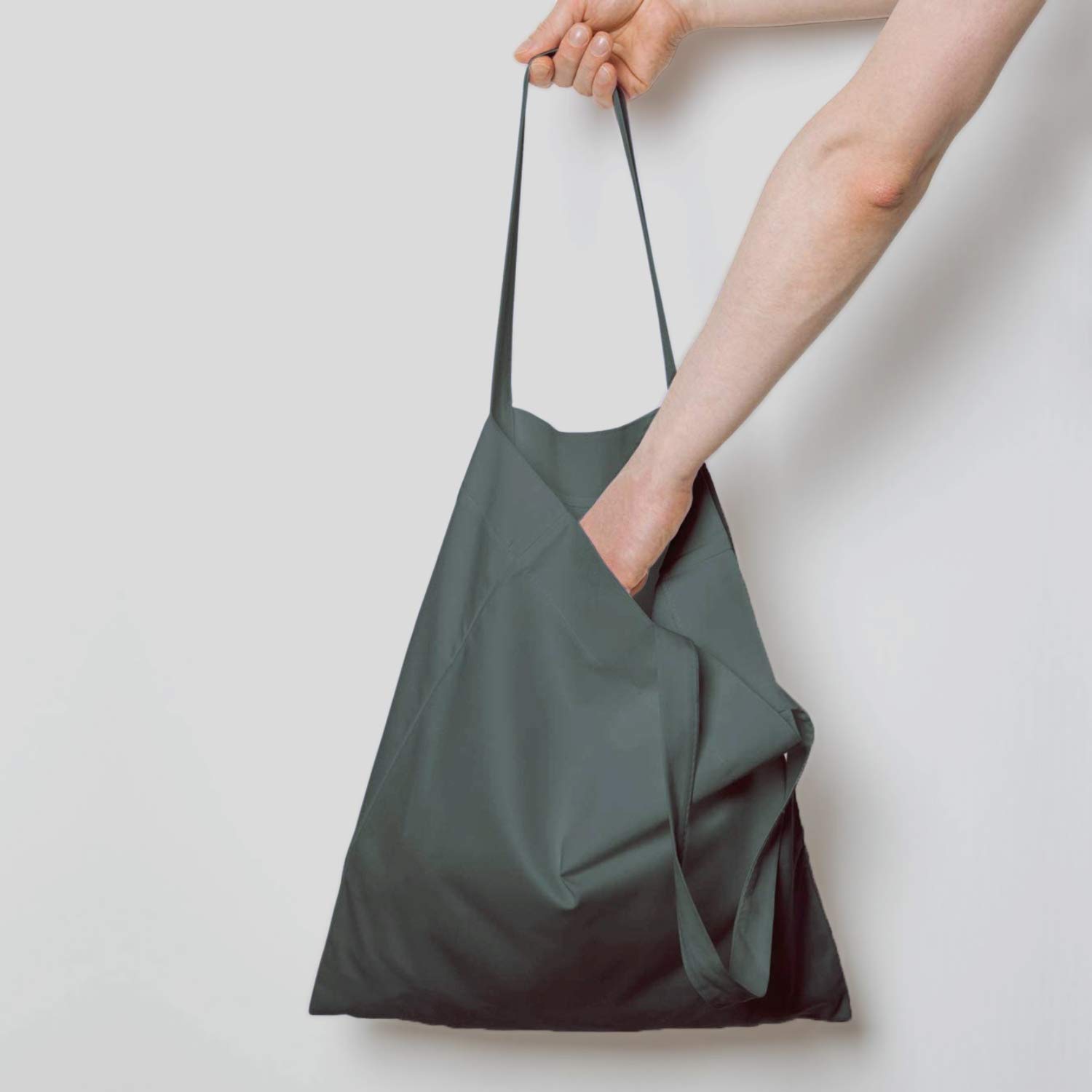 15 Pack 15'' X 16'' Grey Cotton Tote Bags - Lightweight Blank Bulk Cloth Shopping Bags with 1 PTFE Teflon Sheet for Grocery, Shopping & Craft Storage