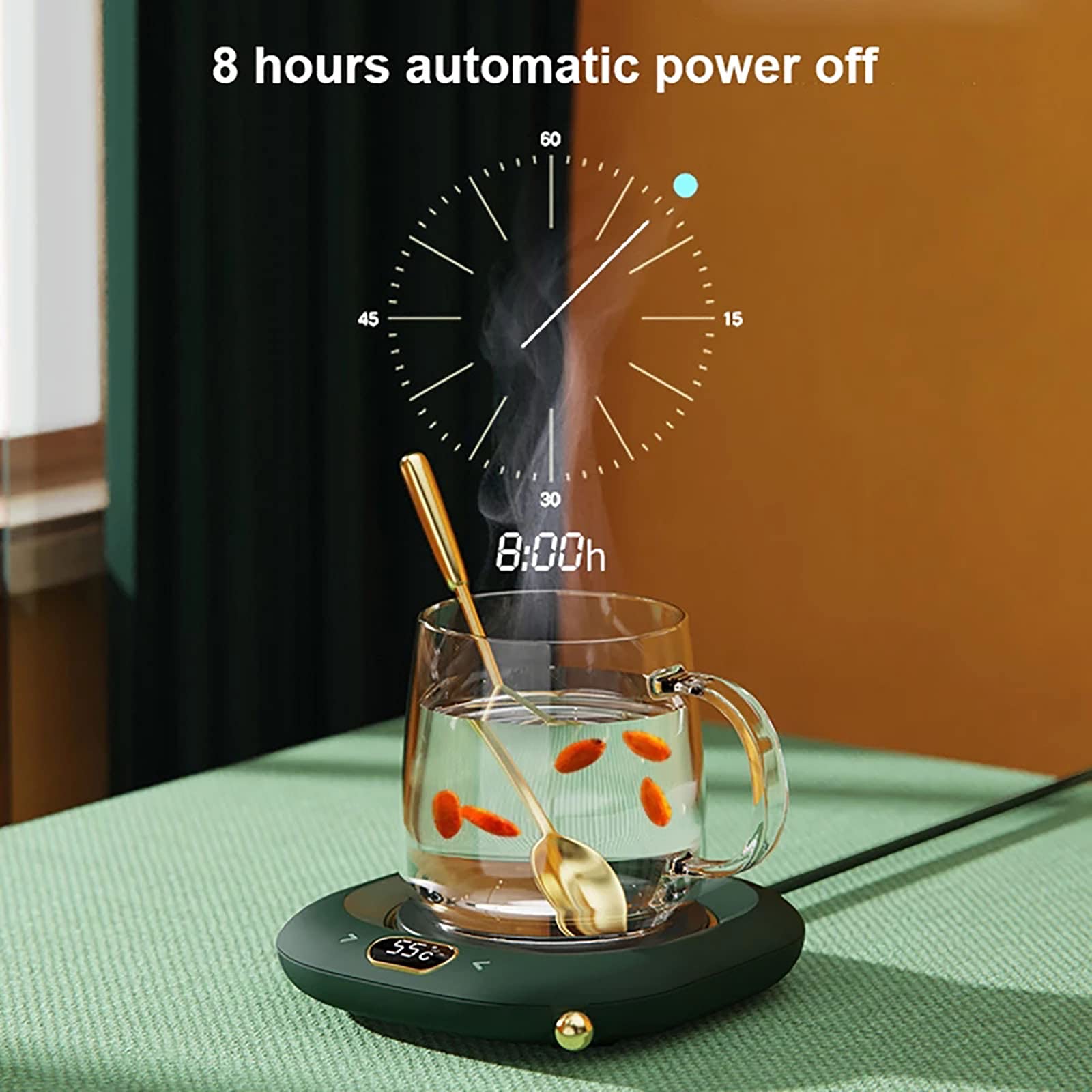 USB Coffee Mug Warmer with Auto Shut-Off - Home & Office Electric Cup Heater for Coffee, Tea, Milk - Constant Temperature Hot Plate Coaster for Desks, Cars, Travel