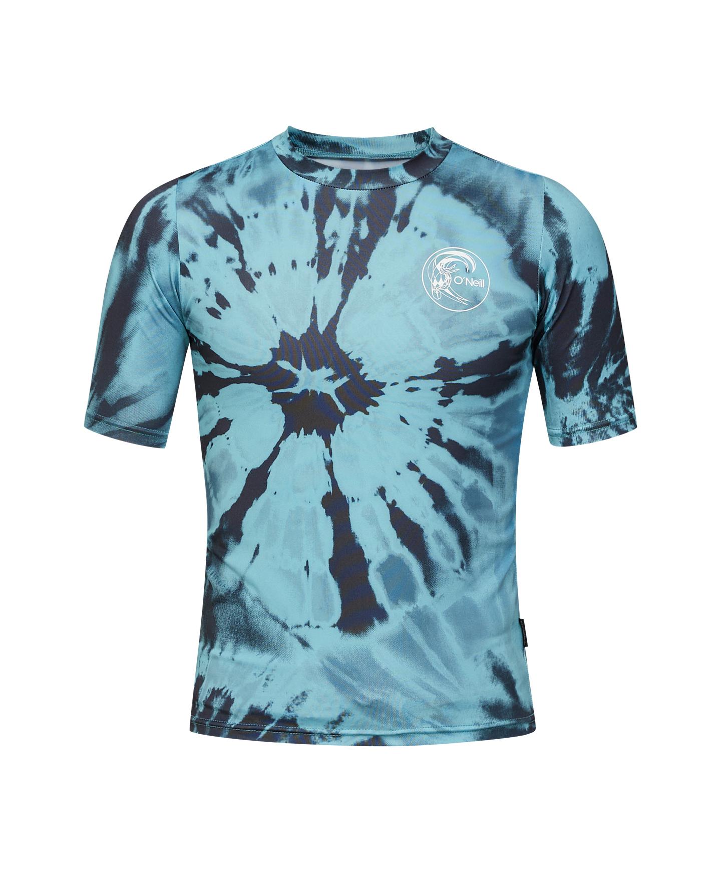 O'Neill Boys Tie Dye Short Sleeve UV Protection Rash Guard Shirt for Swimming, Surfing & Beach Activities