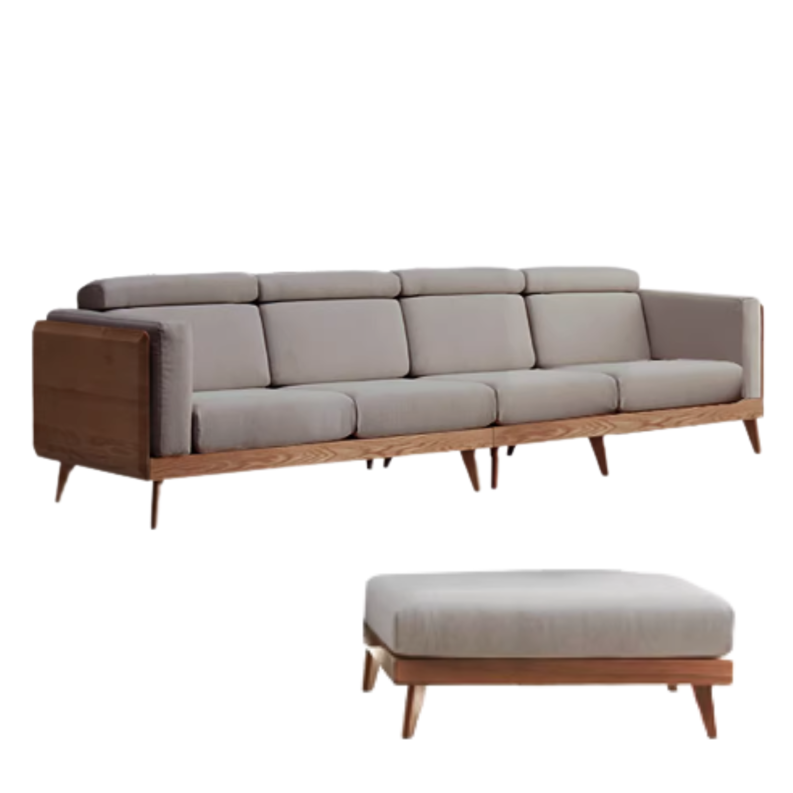 Oak & Ash Solid Wood Modern Fabric Sofa - Contemporary Living Room Furniture for Comfortable Lounging & Stylish Home Decor