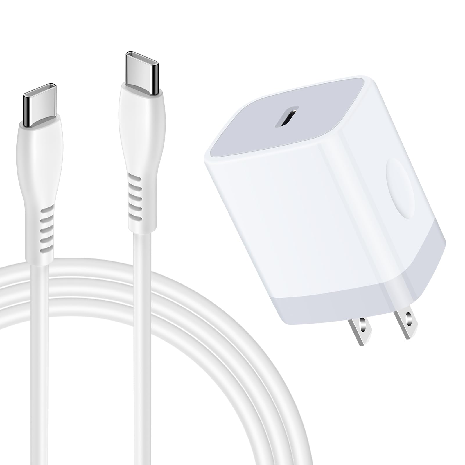 Samsung Galaxy S24 Ultra/S23/A53/A54 Fast Charger 20W USB-C Wall Charger with USB C to C Cable - Compatible with iPhone 15, Google Pixel 8/8Pro/7/6/6a/5/4/3 - Perfect for Home, Office & Travel Charging