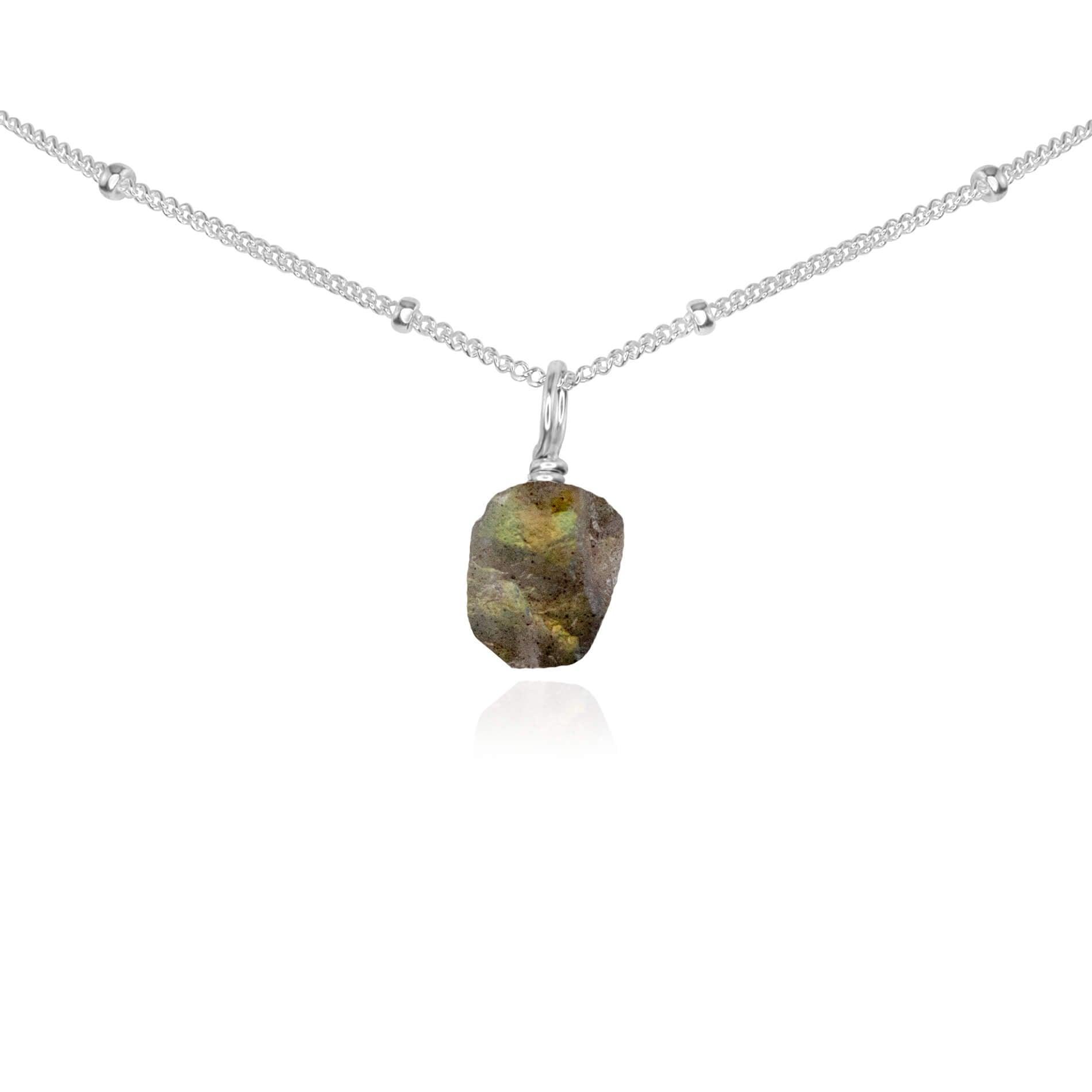 Natural Labradorite Gemstone Pendant Necklace - Healing Crystal Choker for Women | Perfect for Yoga, Meditation & Spiritual Jewelry Collection
