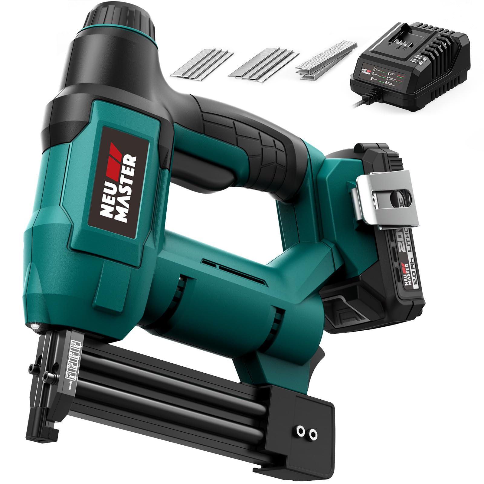 18 Gauge 2-in-1 Cordless Brad Nailer & Staple Gun - 20V Max Battery Powered with 2.0Ah Battery, Charger, 800 Nails & 200 Staples - Perfect for DIY Projects, Woodworking, Home Renovations, and Furniture Making