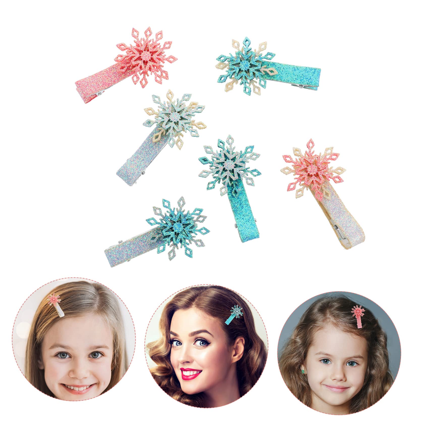 TOYANDONA 18 Pcs Winter Snowflake Hair Clips - Non-Slip Alligator Hairpins with Sequins for Toddler & Baby Girls | Holiday Hair Accessories for Christmas, Birthday Parties & Special Occasions