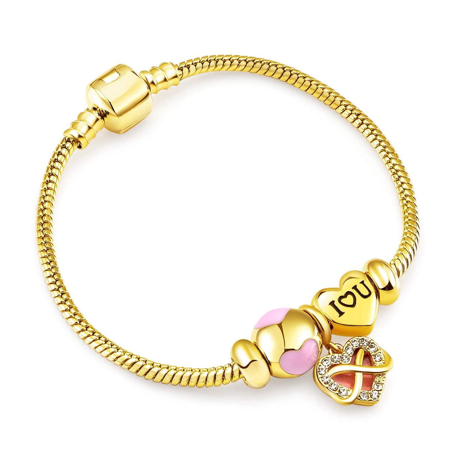 14K Gold Plated Charm Bracelet for Women - Elegant Adjustable Symbol Bracelet, Perfect Gift for Mother's Day, Birthday, Anniversary | Ideal for Daily Wear, Date Nights & Special Occasions