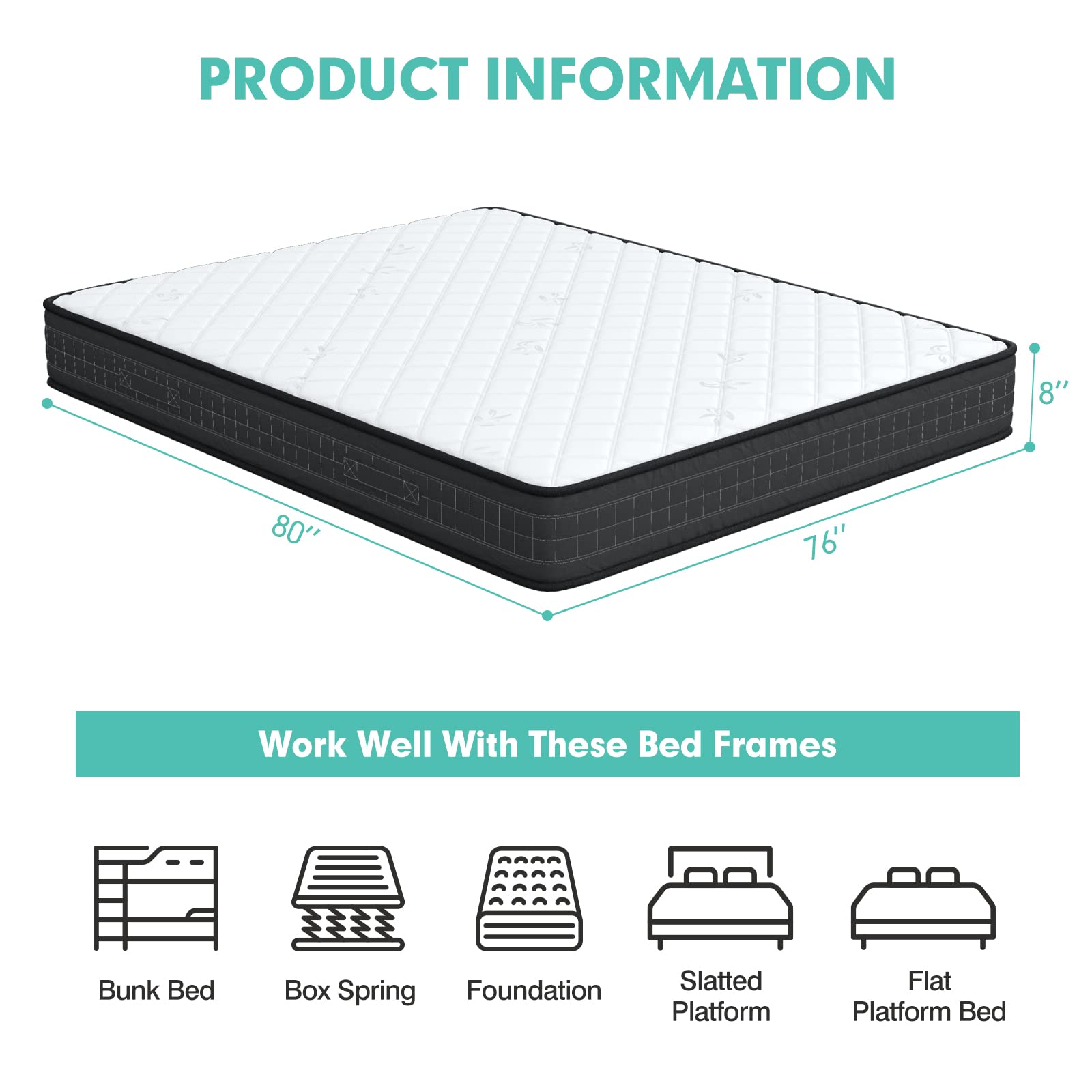 Giantex 8 Inch King Size Memory Foam Mattress - Medium Firm, Breathable & Pressure Relieving, CertiPUR-US Certified, Mattress in a Box - Perfect for Bedroom, Guest Room & Home Comfort
