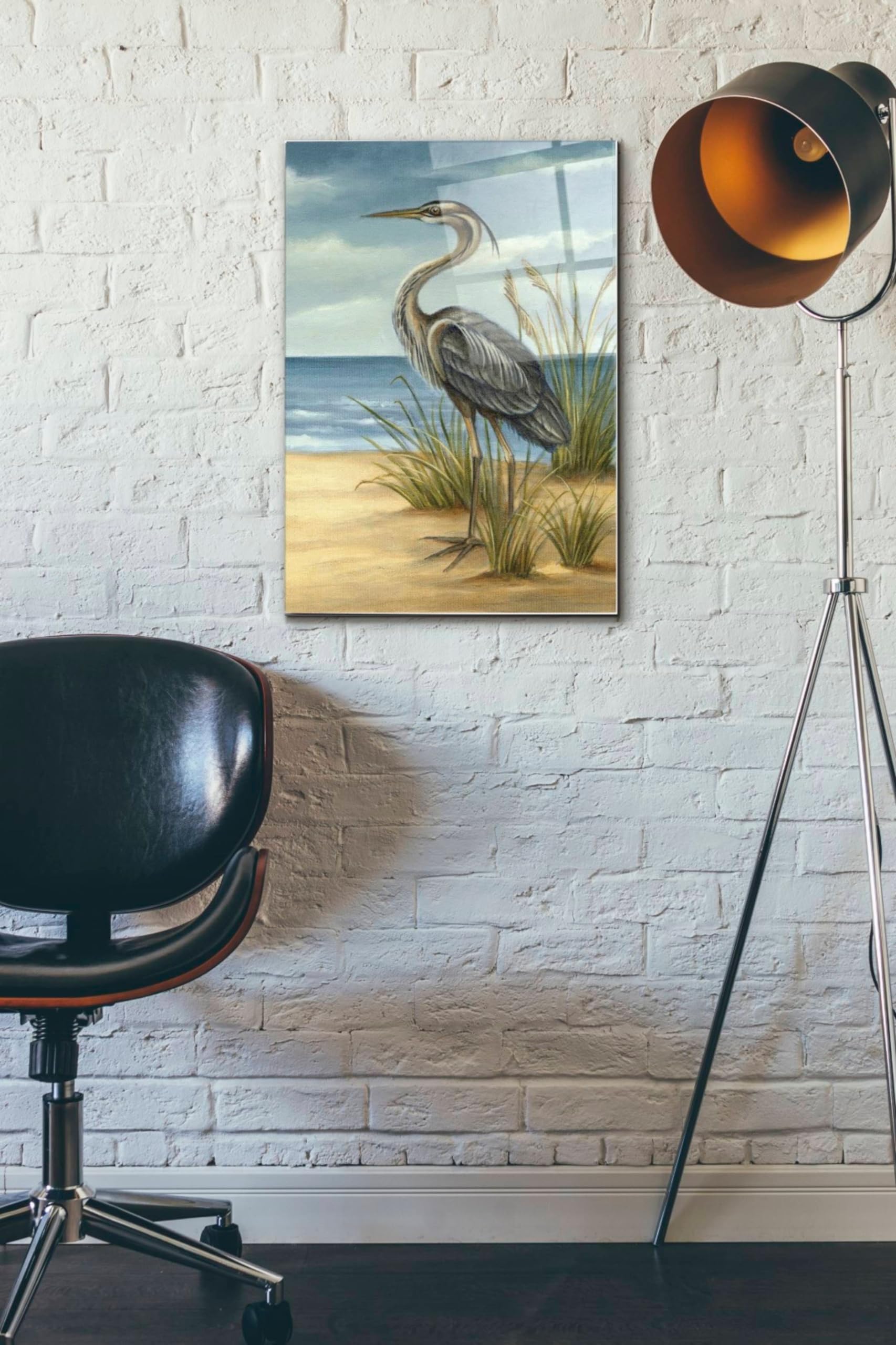 Ethan Harper 'Shore Bird II' Acrylic Glass Wall Art Print - 16x24 Inches Coastal Beach Decor, Modern Home & Office Wall Decor for Living Room, Bedroom