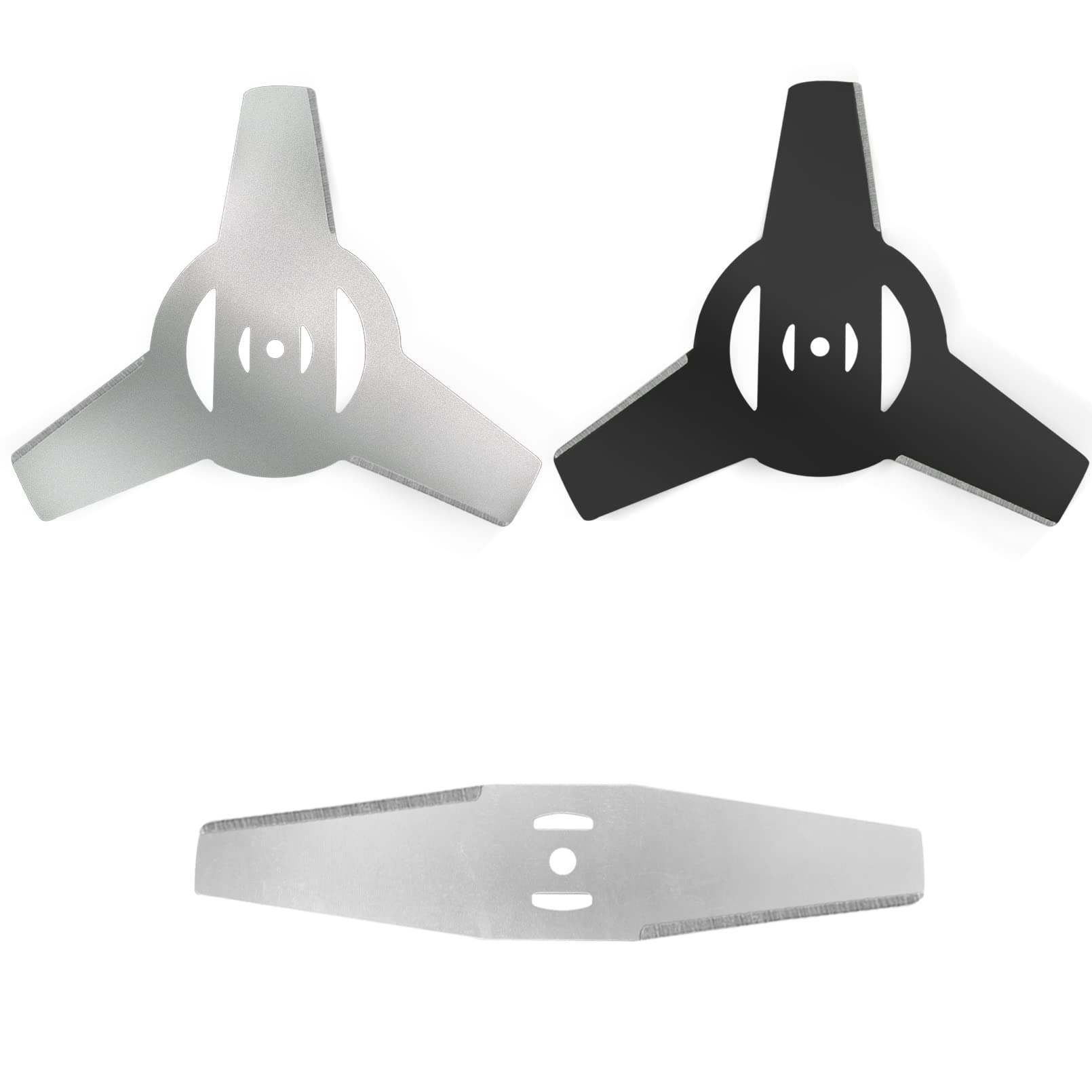 IRmm 3 Pack Grass Trimmer Blade Heads Replacement - 3 Teeth Blades & 1 Metal Brush Cutter Blade for Electric Lawn Mowers & Weed Eaters - Perfect for Lawn Care, Yard Maintenance & Professional Landscaping