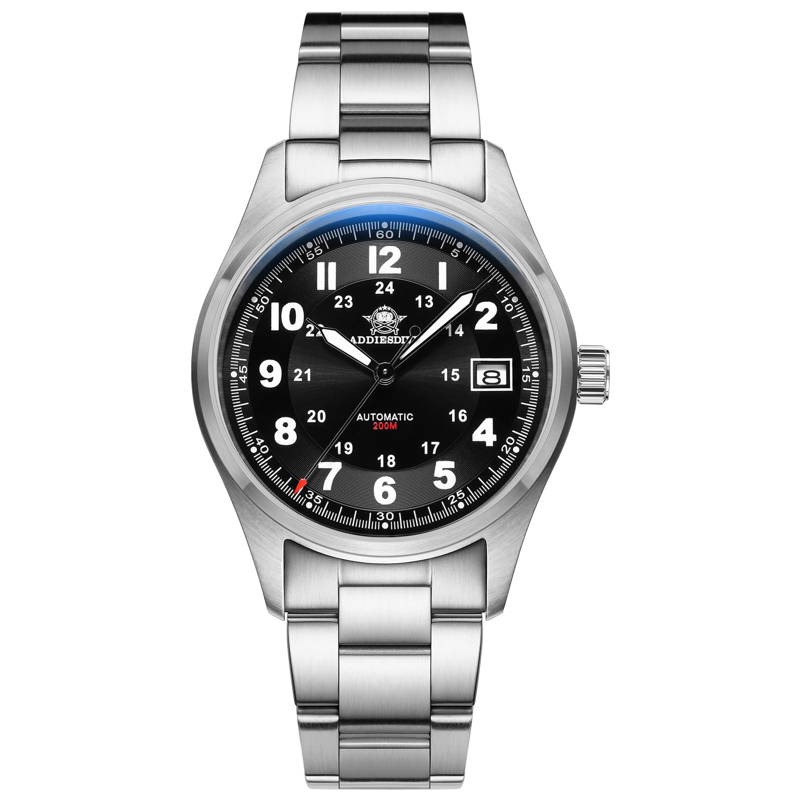 ADDIESDIVE Men's Automatic Diver Watch - Stainless Steel, NH35A Movement, 200M Water Resistant, Luminous Dial | Perfect for Scuba Diving, Swimming & Everyday Wear