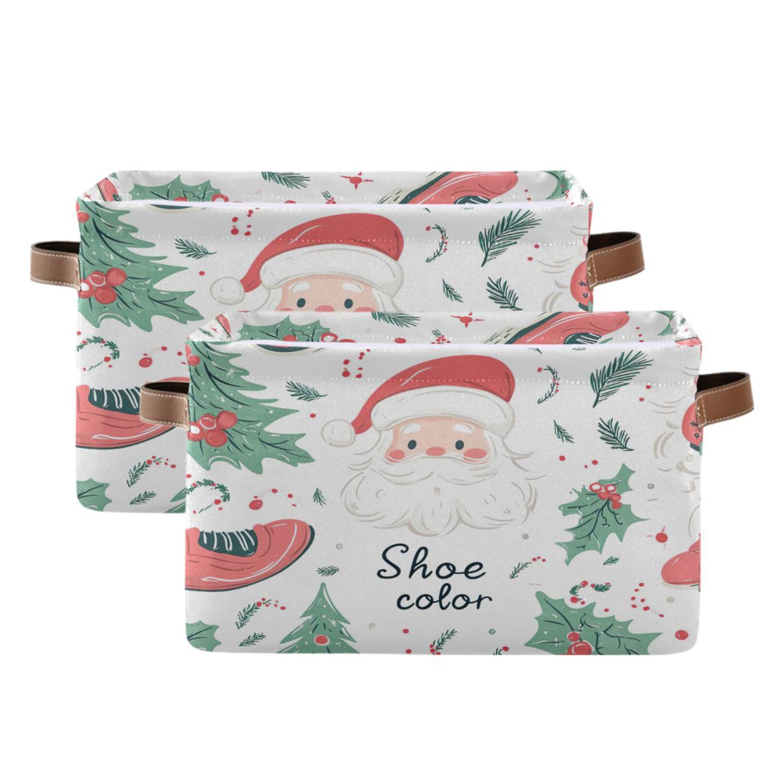 Foldable Large Square Storage Baskets with Handles (2-Pack) - Multi-Functional Closet Organizer for Toys, Books & Clothes | Perfect for Holiday Decor, Bedroom Storage & Kids' Room Organization