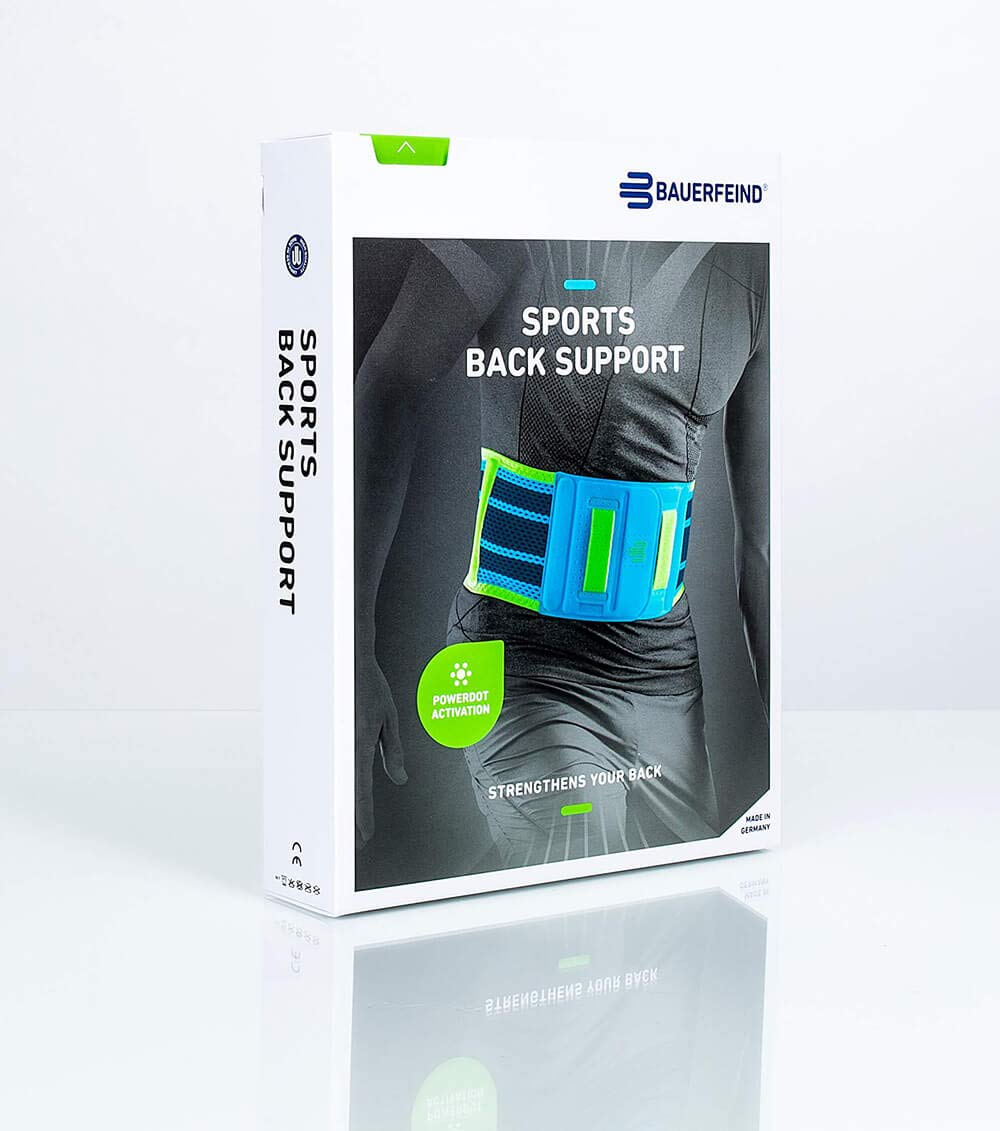 Bauerfeind Sports Back Support Brace - Breathable Compression Belt with Massage Nubs - Anatomic Contoured Pad for Pain Relief - Air Knit Fabric (Washable & Durable) - Ideal for Weightlifting, Golf & Back Pain Relief