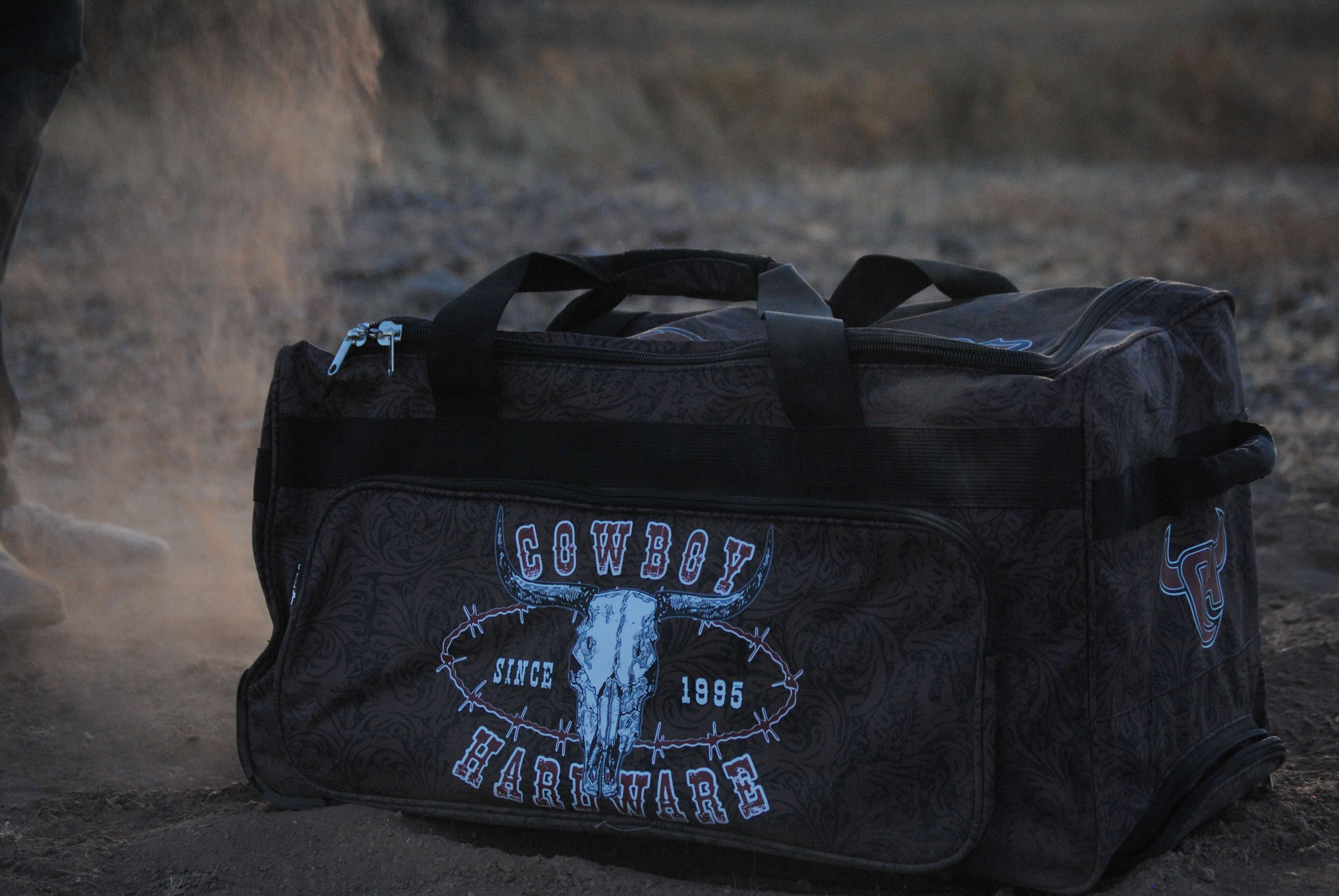 CH Outlaw Since 95' 3 Wheel Rolling Duffle Bag - Perfect for Travel, Gym & Sports Equipment Storage