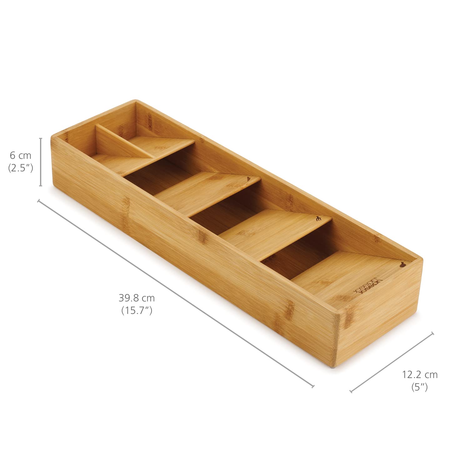 Joseph Joseph Bamboo DrawerStore Knife Organizer - Compact Flatware & Silverware Tray for Kitchen Drawers | Perfect for Organizing Knives, Forks, Spoons & Kitchen Utensils | Ideal for Home, Restaurant & Office Use