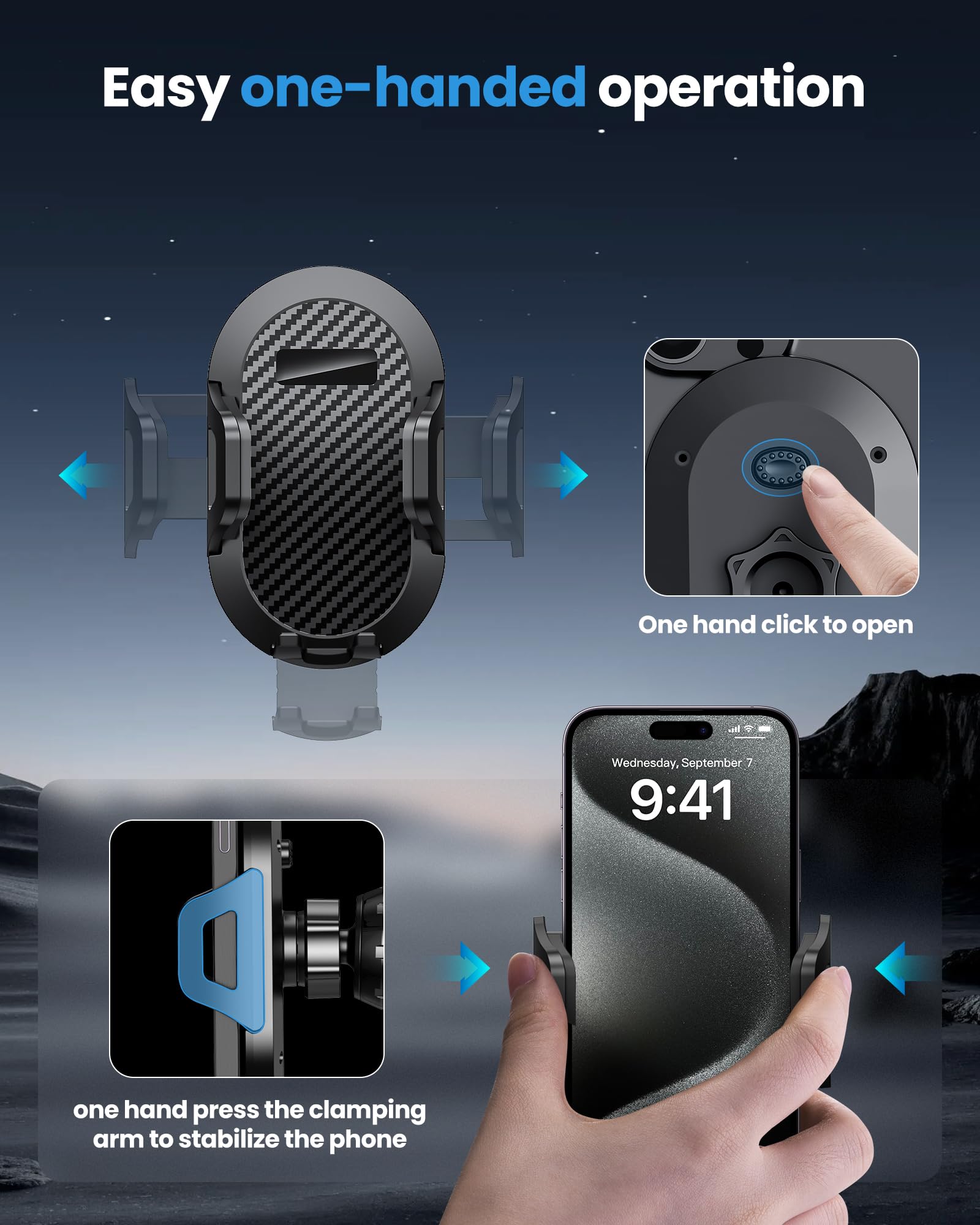 2024 Upgraded Metal Hook Car Phone Holder - 360° Adjustable Air Vent Phone Mount for iPhone 15/14, Samsung S24/S23 & All Smartphones - Secure Hands-Free Driving Accessory (Black) | Perfect for Commuting, Road Trips & GPS Navigation