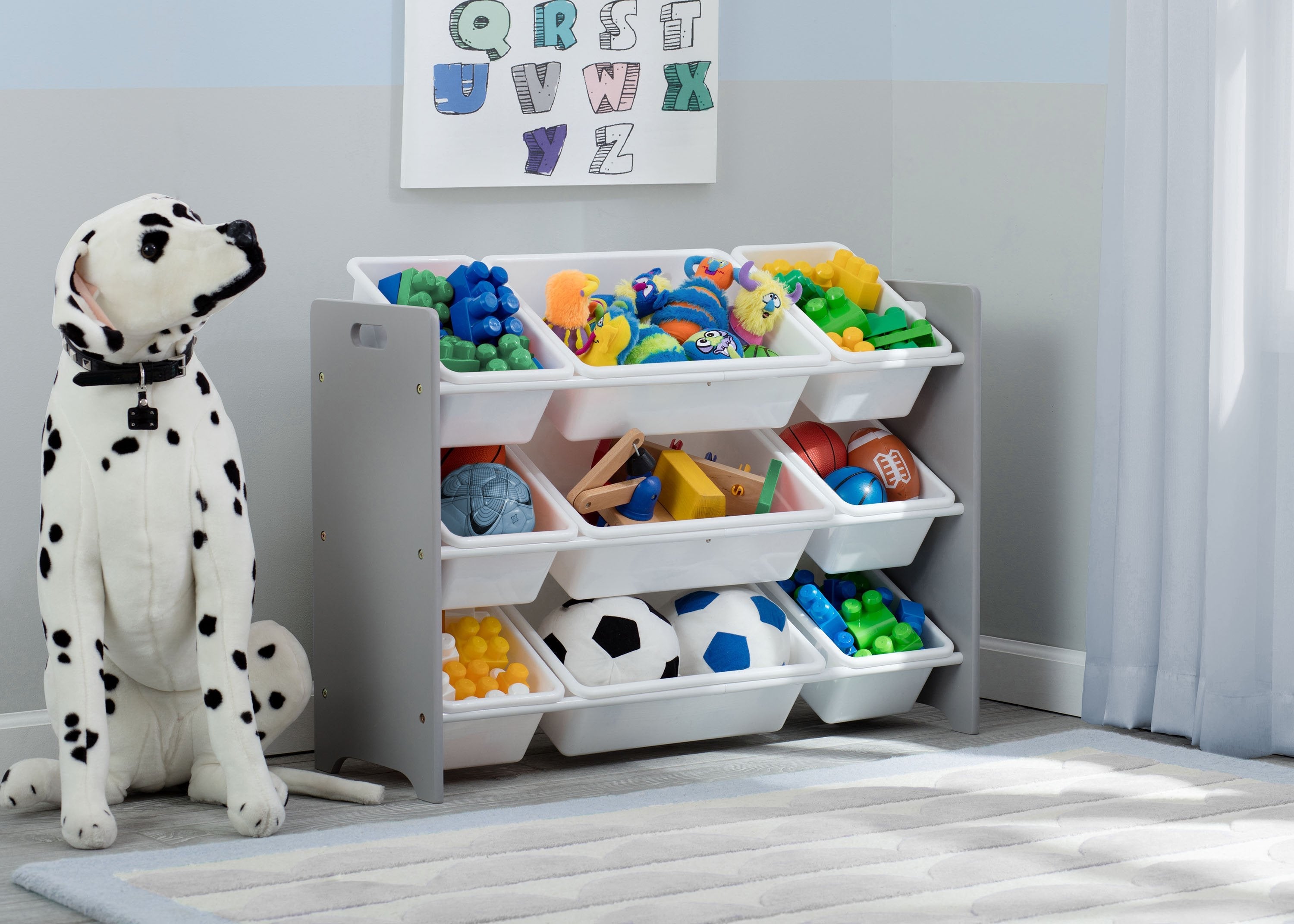 MySize 9 Bin Plastic Toy Organizer - Kids Room Storage Solution for Toys, Books & Crafts - Perfect for Playroom, Bedroom & Classroom Organization
