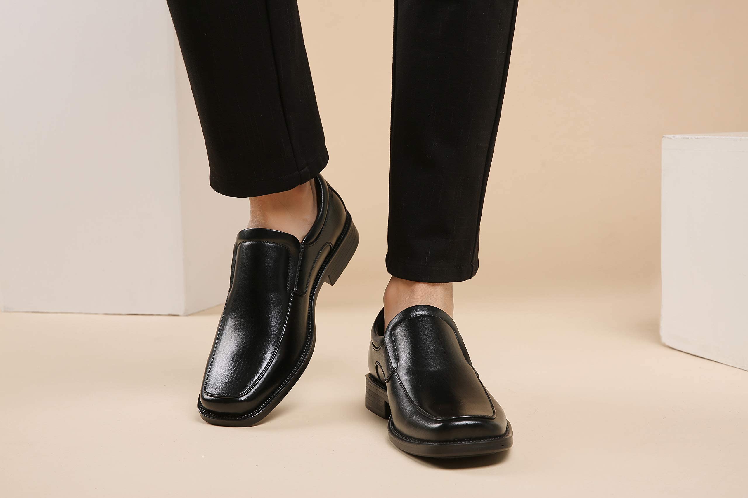 DECARSDZ Men's Classic Modern Slip-On Dress Shoes for Business, Wedding & Formal Occasions - Comfortable & Stylish Leather Loafers for Office, Party & Professional Events