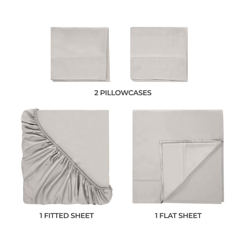 400 Thread Count Modal Beechwood Bed Sheet Set - Ultra Soft, Breathable & Deep Pocket Fitted - Perfect for Luxury Bedding & Comfortable Sleep