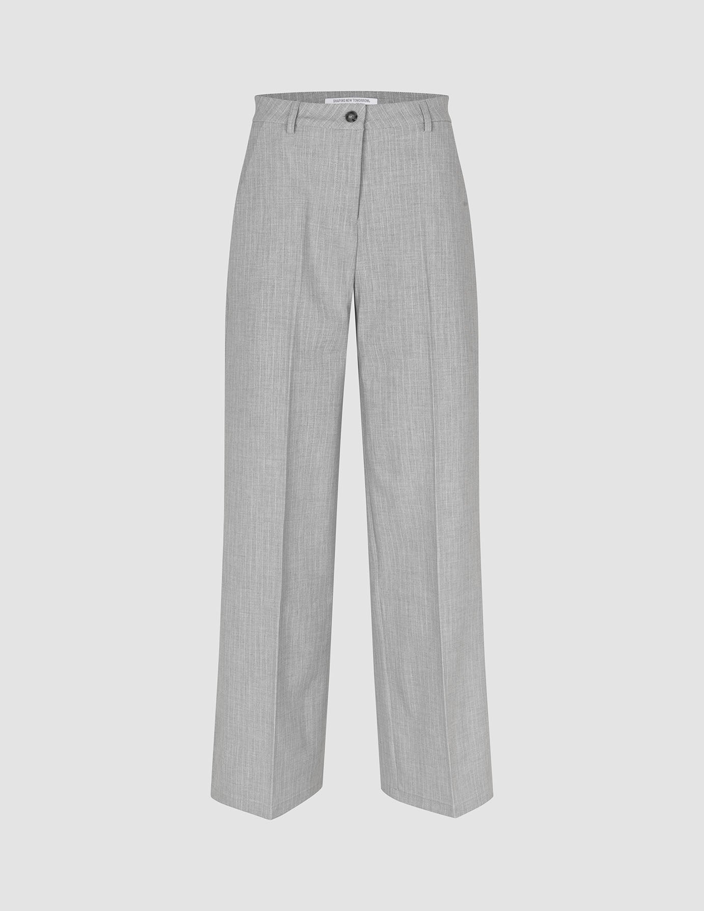 Premium Light Grey Pinstripe Suit Set - Tailored Blazer & Wide Leg Pants for Business, Office, and Formal Events | Men's Professional Attire