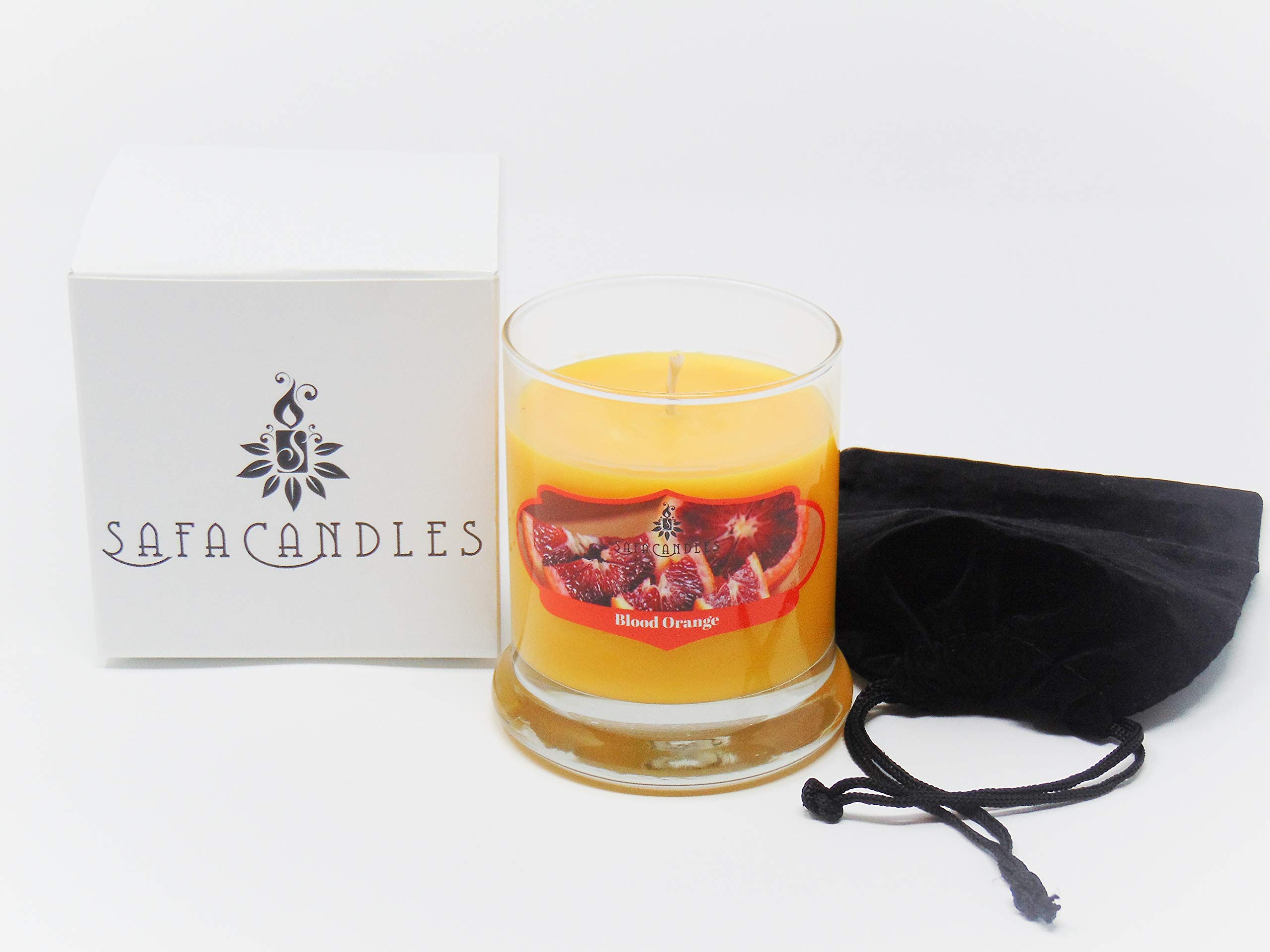 Luxury Orange Scented Soy Candle - 8.5oz Hand Poured in USA - for Home & Spa Relaxation