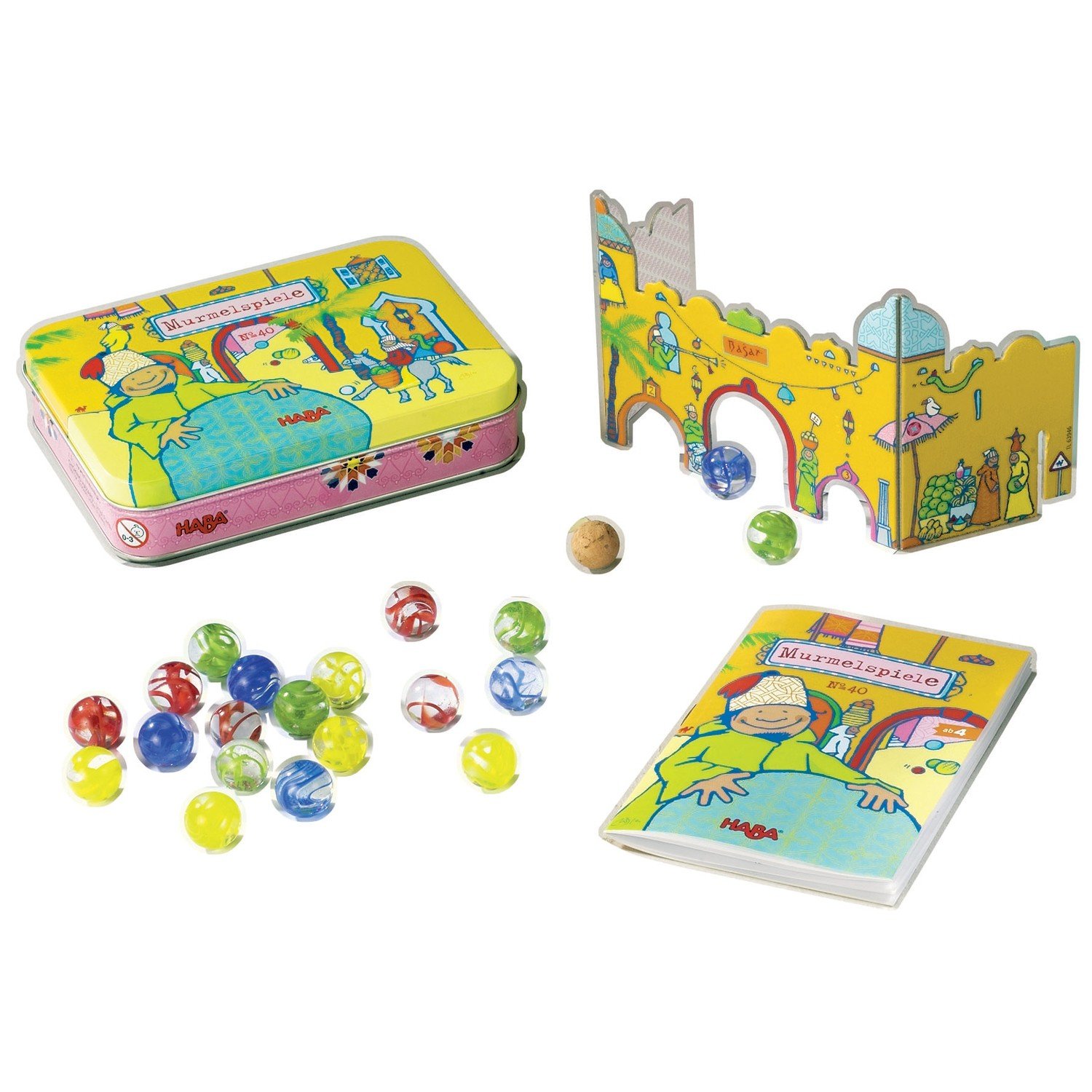 Haba Marbles Tin Game - Classic Wooden Marble Run Toy for Kids Ages 4+ | Fun STEM Learning & Family Game Night Activity | Perfect for Birthday Gifts & Indoor Play