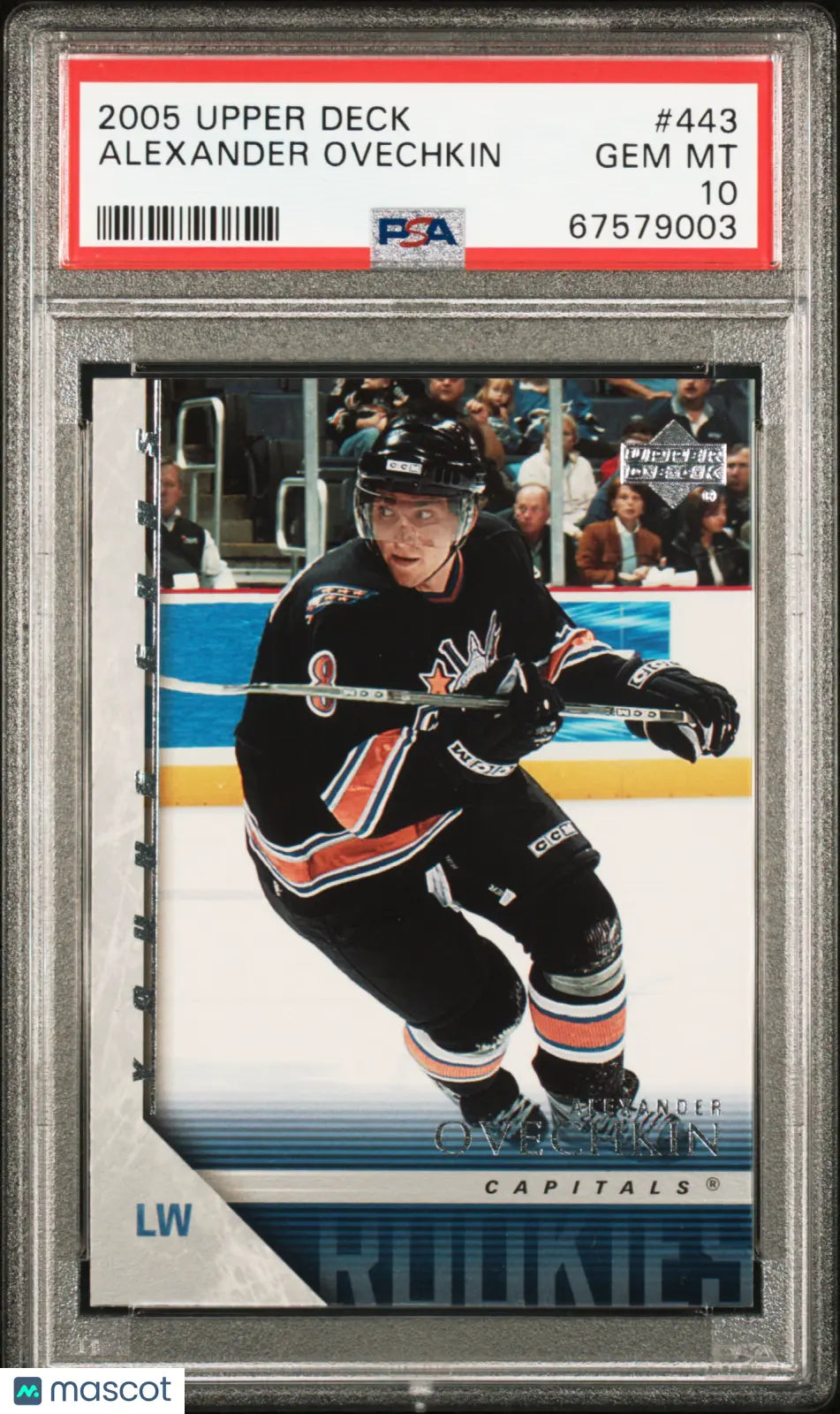 2005-06 Upper Deck Series 2 Alexander Ovechkin Young Guns Rookie Card PSA 10 Gem Mint - Perfect for Hockey Collectors & NHL Memorabilia Displays