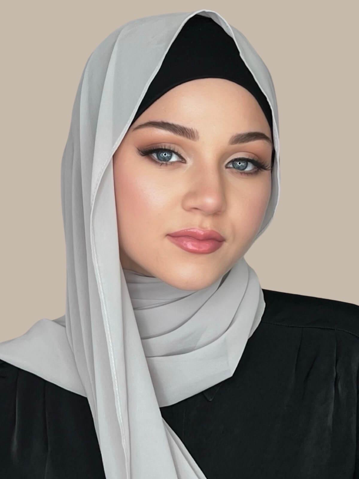 Premium Light Taupe Chiffon Hijab - Soft & Breathable Luxury Scarf for Women - Perfect for Daily Wear, Prayer, and Special Occasions