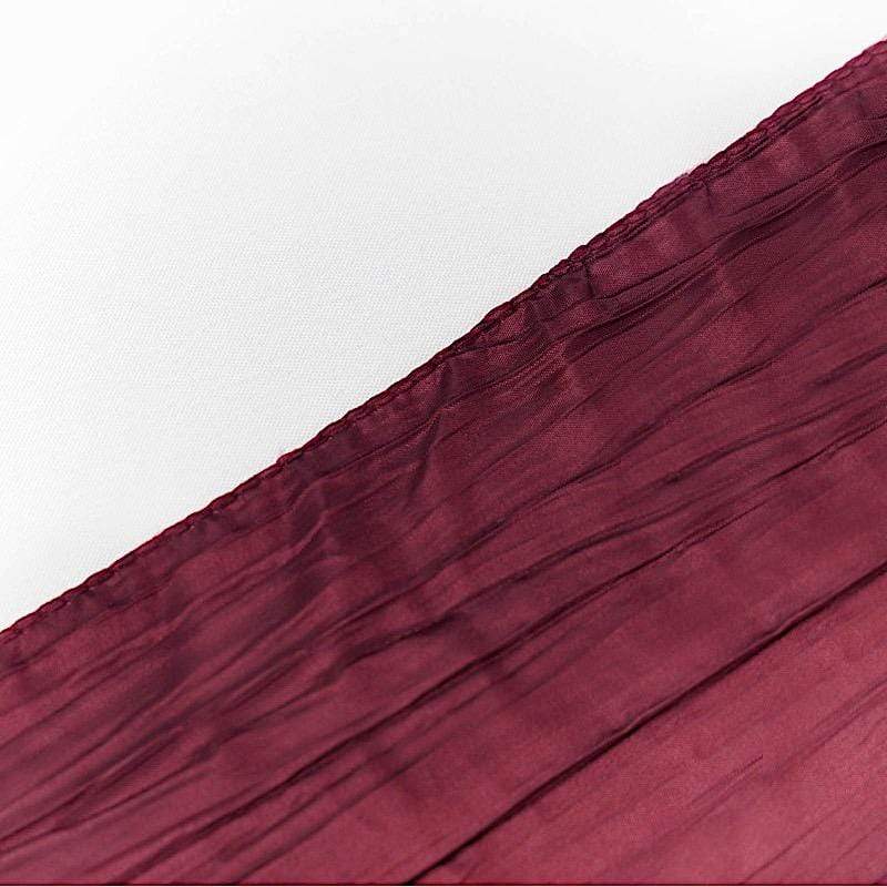 12-Pack 108-Inch Metallic Accordion Crinkled Taffeta Table Runner for Wedding, Party, Holiday & Home Decor - Elegant Dining Table Decorations