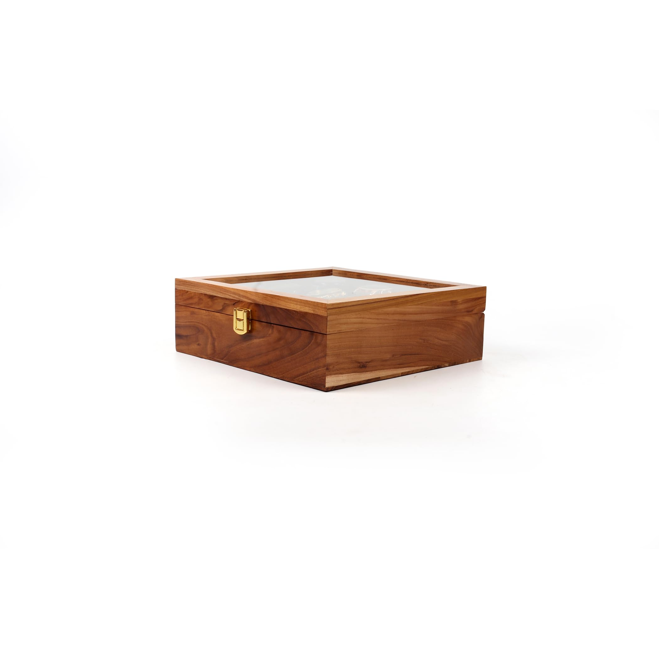 Premium Teakwood Watch Box with Lid - 3/6/9/12 Slot Watch Display Case & Jewelry Storage Organizer - Handcrafted Wooden Key Storage Box - Perfect Gift for Men & Women - Ideal for Watch Collectors, Jewelry Organization & Home Décor (9 Slots)
