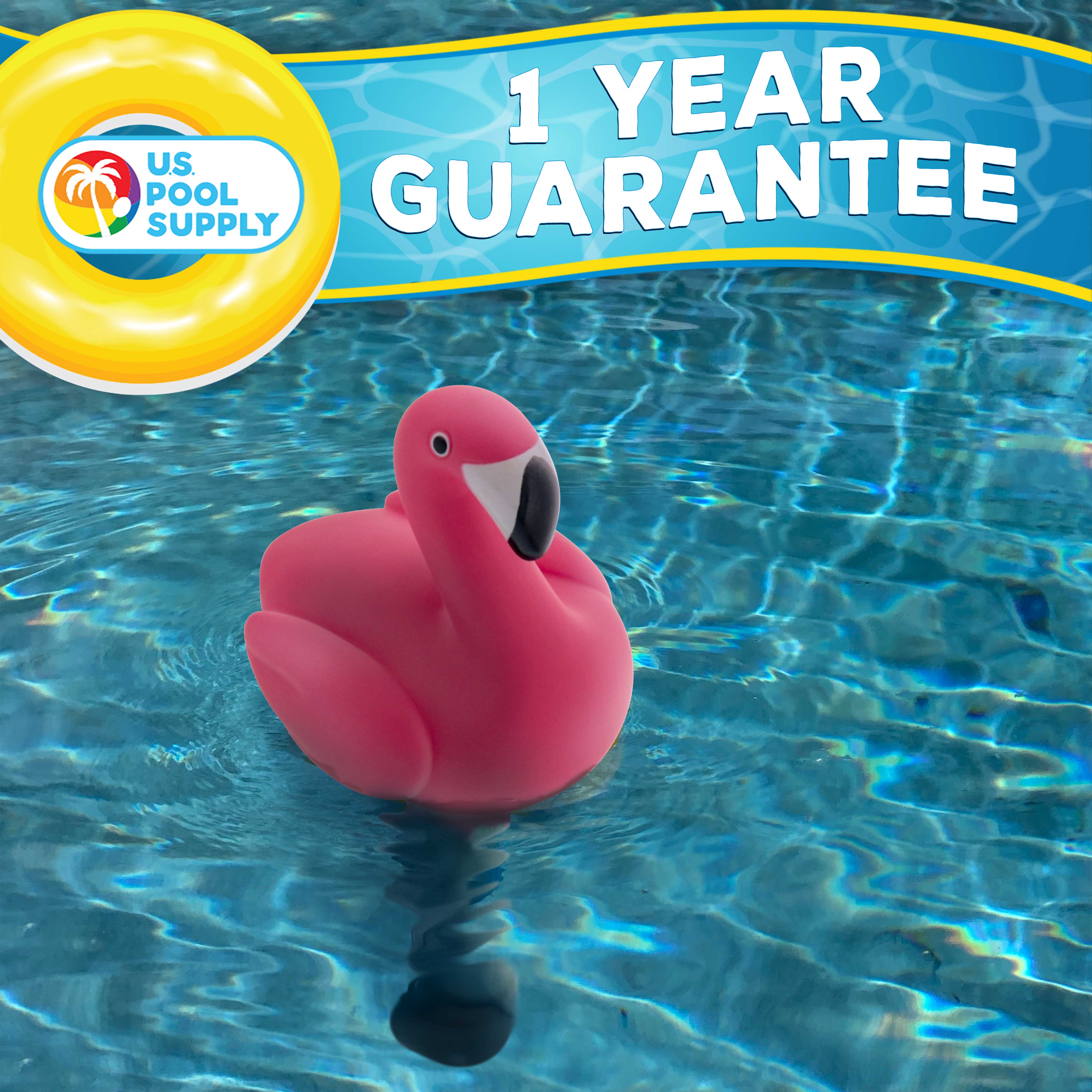 U.S. Pool Supply® Floating Flamingo Thermometer - Easy to Read Temperature Display for Pools & Spas (Measures 120°F/50°C) - Perfect for Swimming Pools, Hot Tubs, Kids Pools & Backyard Water Fun
