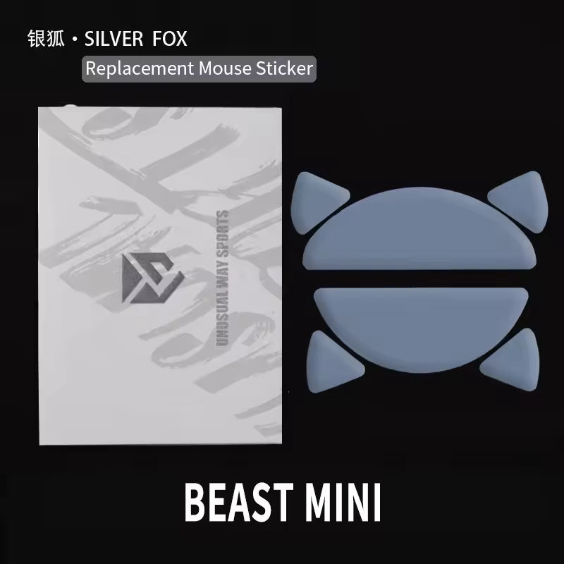 Unusual Way Sports Silver Fox Mouse Skates - WLmouse Beast X Mini Gaming Mouse Skates for Esports, FPS & Competitive Gaming - Smooth Gliding for Gaming Mice on Hard Pads & Mousepads
