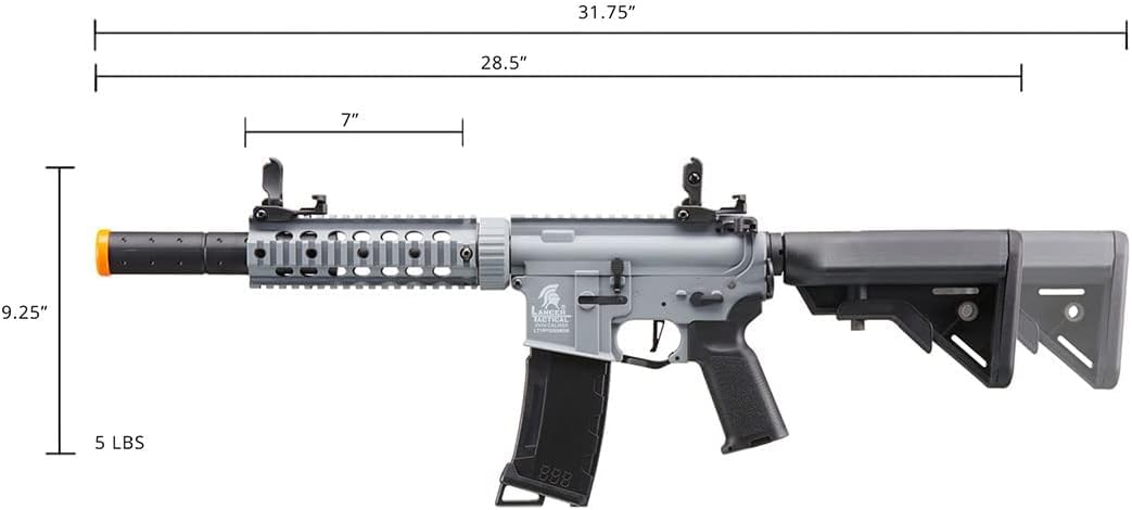 Lancer Tactical Gen 3 M4 Carbine SD Airsoft Rifle - Programmable Mosfet/ETU, Full/Semi Auto AEG - Includes Lipo Battery & Charger - Perfect for Tactical Training, Airsoft Battles & Outdoor Shooting Games