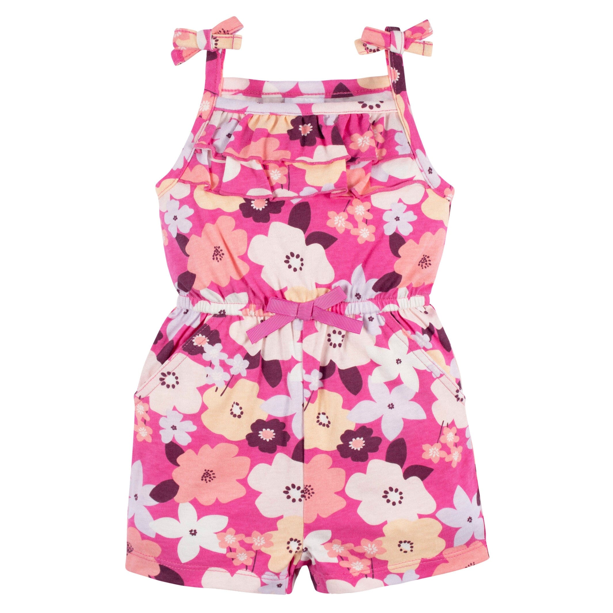 2 Pack Baby Girls Cherry Blossom Tank Rompers - Soft Cotton Summer Outfits for Infants & Toddlers - Perfect for Playdates, Beach Trips & Family Photos