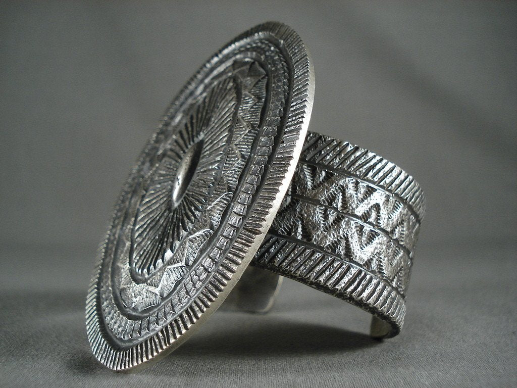 148g Sterling Silver Navajo Bracelet - Authentic Native American Jewelry with Opulent Stamp on Tufa Design | Perfect for Cultural Events, Gift Giving & Boho Fashion
