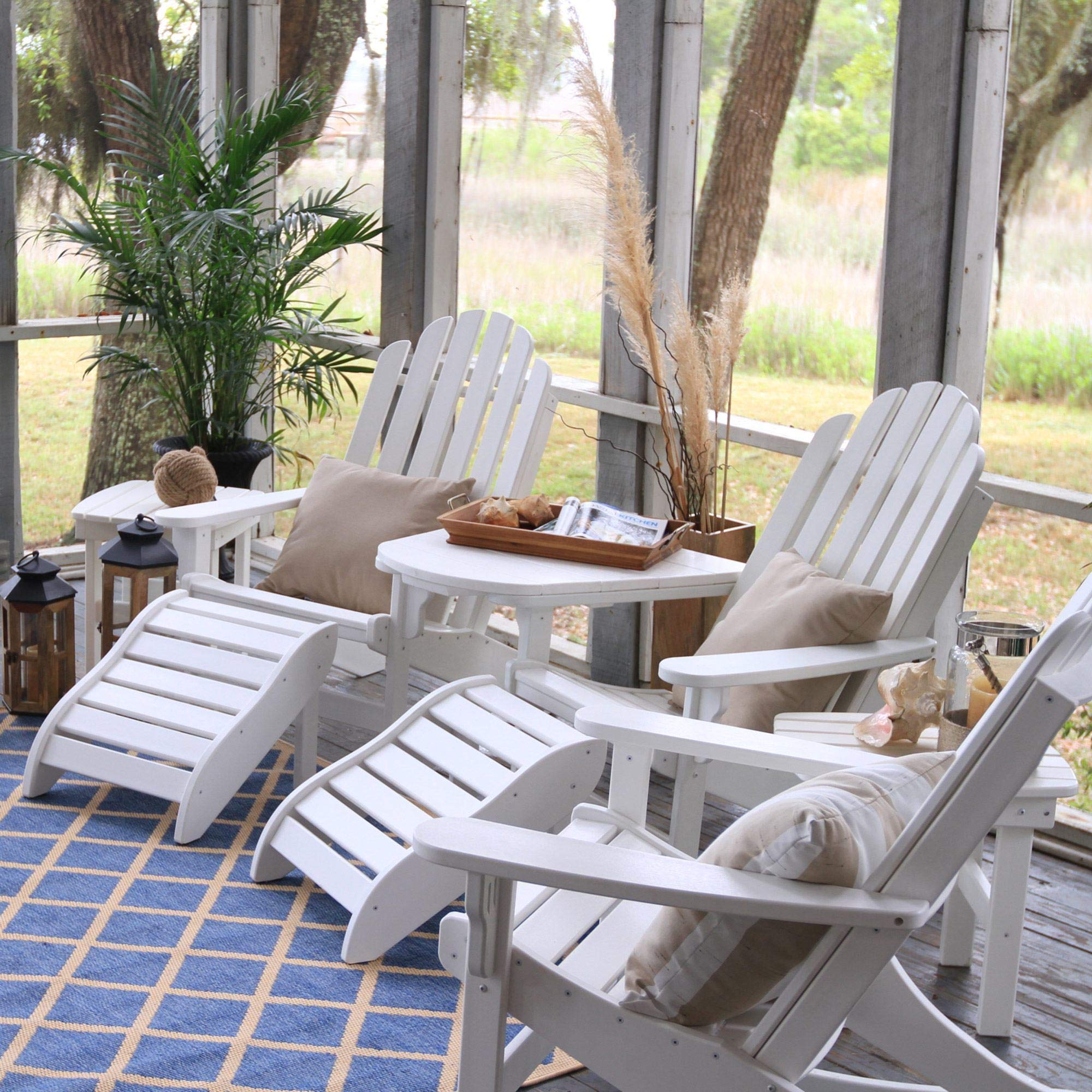 Handcrafted Pawley's Island Chocolate Adirondack Footrest - Durable Durawood Construction with Stainless Steel Hardware - Perfect for Porch, Patio & Outdoor Relaxation
