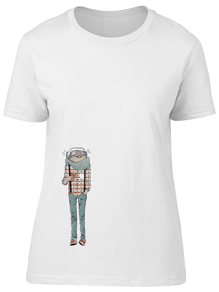 Trendy Hipster Owl with Headphones Graphic T-Shirt for Men - Casual Streetwear & Music Lover Outfit