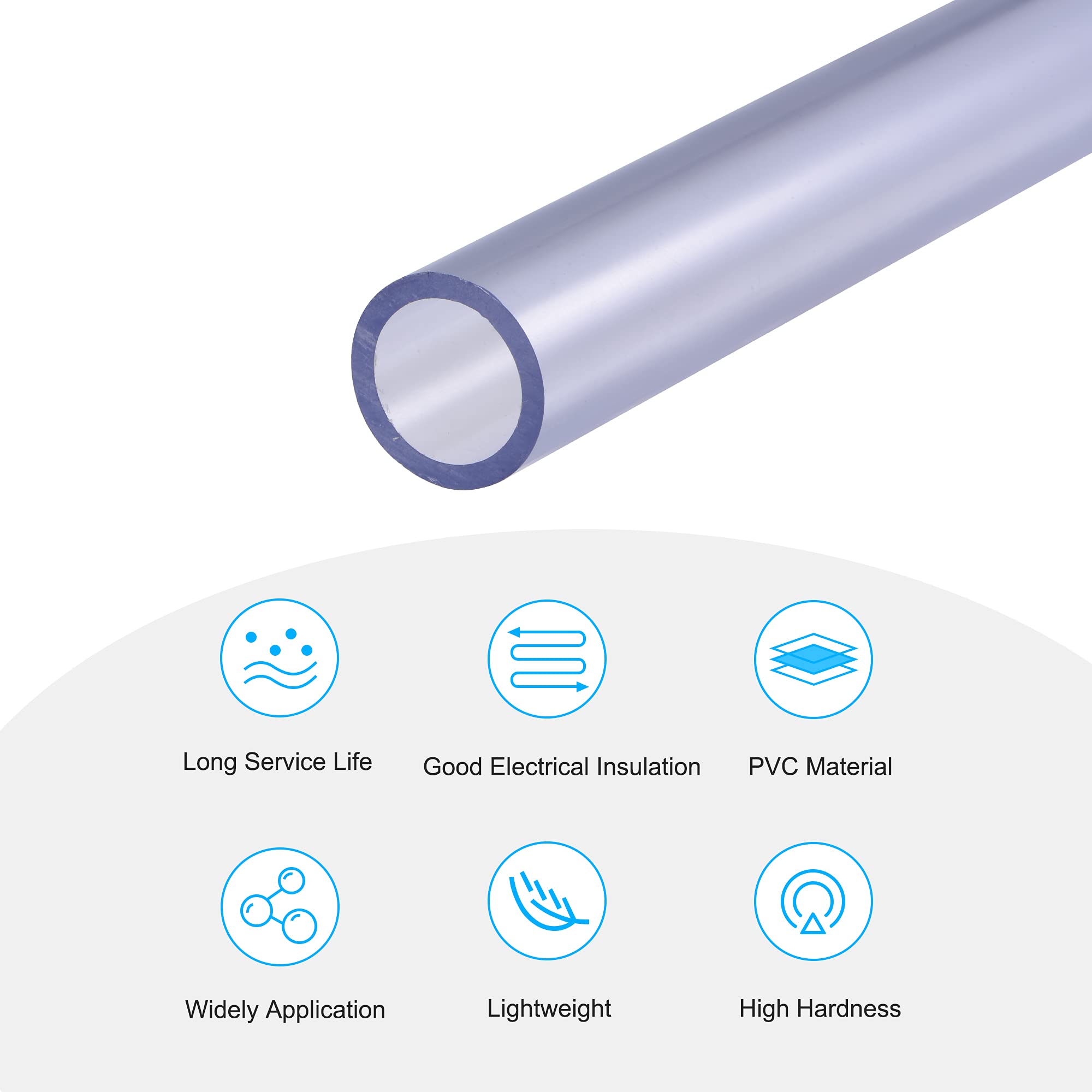 **MECCANIXITY PVC Rigid Round Pipe 15mm ID 20mm OD 300mm - High Transparency Plastic Tube for Water Pipes, Aquariums, Fish Tanks - Ideal for Plumbing, DIY Projects, and Home Aquarium Setup**