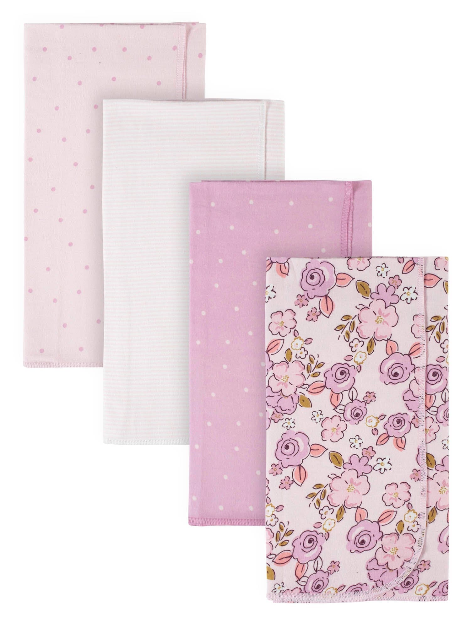 4 Pack Baby Girls Floral Princess Flannel Receiving Blankets - Soft & Cozy Swaddle Blankets for Newborns, Infants & Toddlers - Perfect for Nursery, Swaddling, Stroller & Photo Shoots