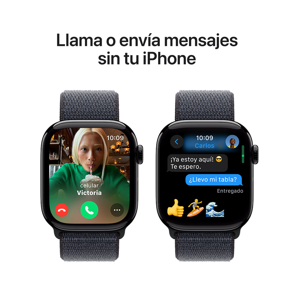 Apple Watch Series 10 GPS 42mm - Black Aluminum Case with Sport Loop Band - Perfect for Fitness Tracking & Everyday Wear