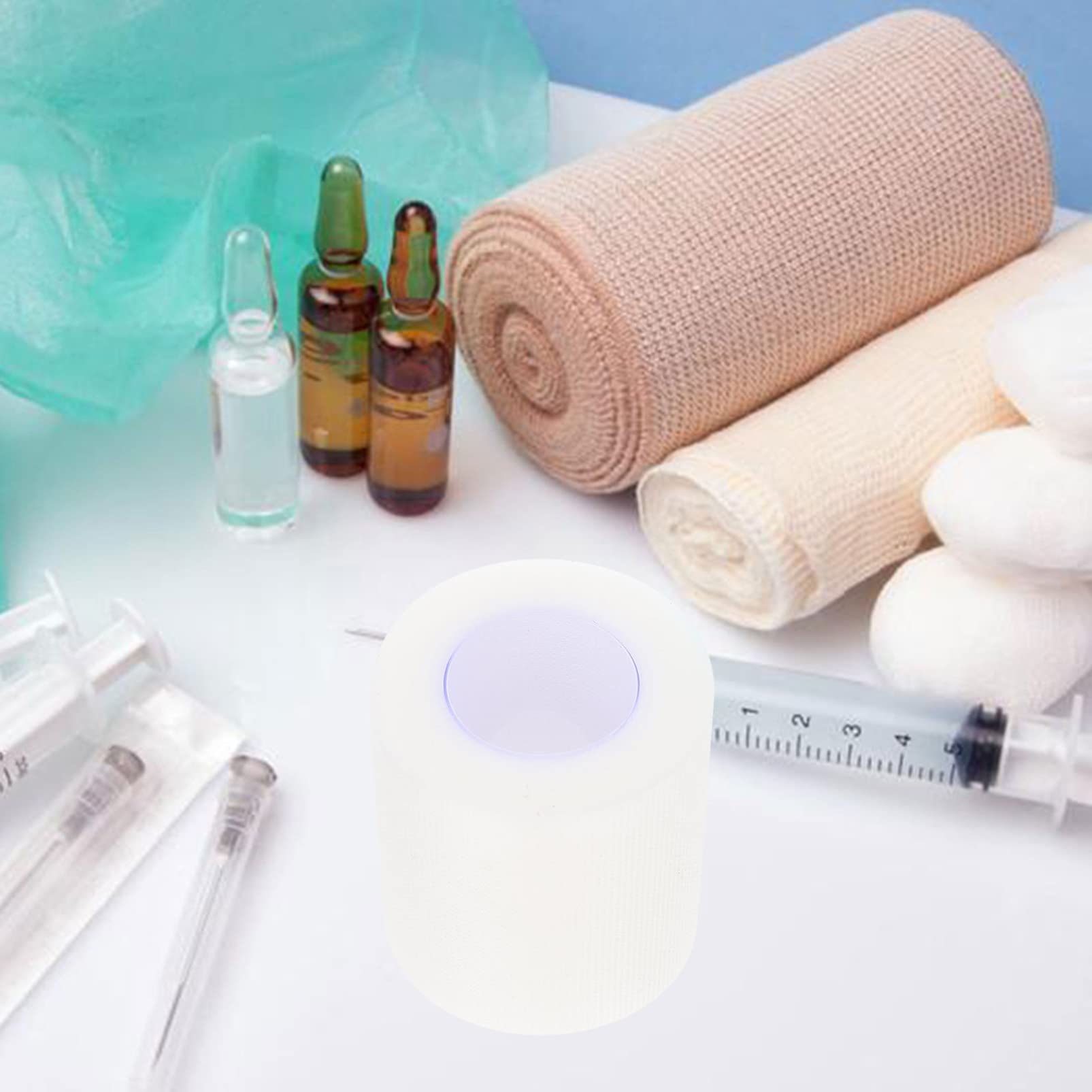 NOLITOY 24 Rolls Medical Tape - Waterproof Adhesive Bandage for Wound Care, First Aid, Sports Injuries | Hypoallergenic White Fixing Tape for Sensitive Skin | Ideal for Hospitals, Clinics & Home First Aid Kits