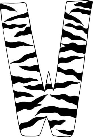 A-Z 10 Inch Zebra Print Animal Alphabet Letter Decals & Stickers for Kids Room, Nursery, School, DIY Crafts - Waterproof & Durable Wall Decor