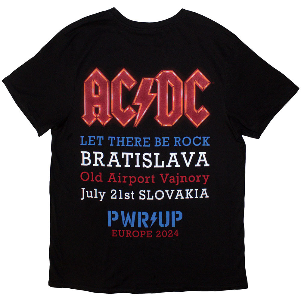AC/DC PWR Up Bratislava 2024 Tour Vintage Rock Band T-Shirt - Official Concert Merchandise for Music Fans & Collectors