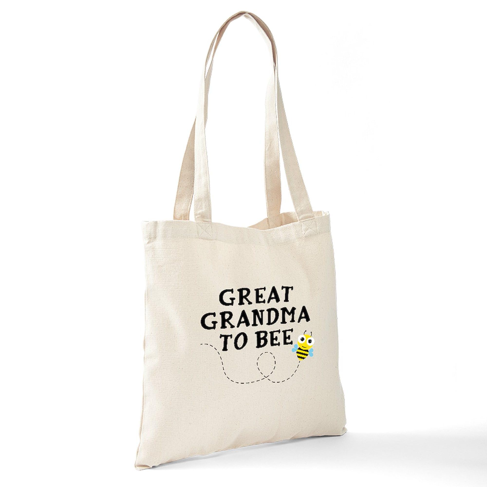 Great Grandma To Bee Natural Canvas Tote Bag - Reusable Shopping Bag for Groceries, Beach & Everyday Use | Eco-Friendly Cotton Tote Gift for Grandmothers