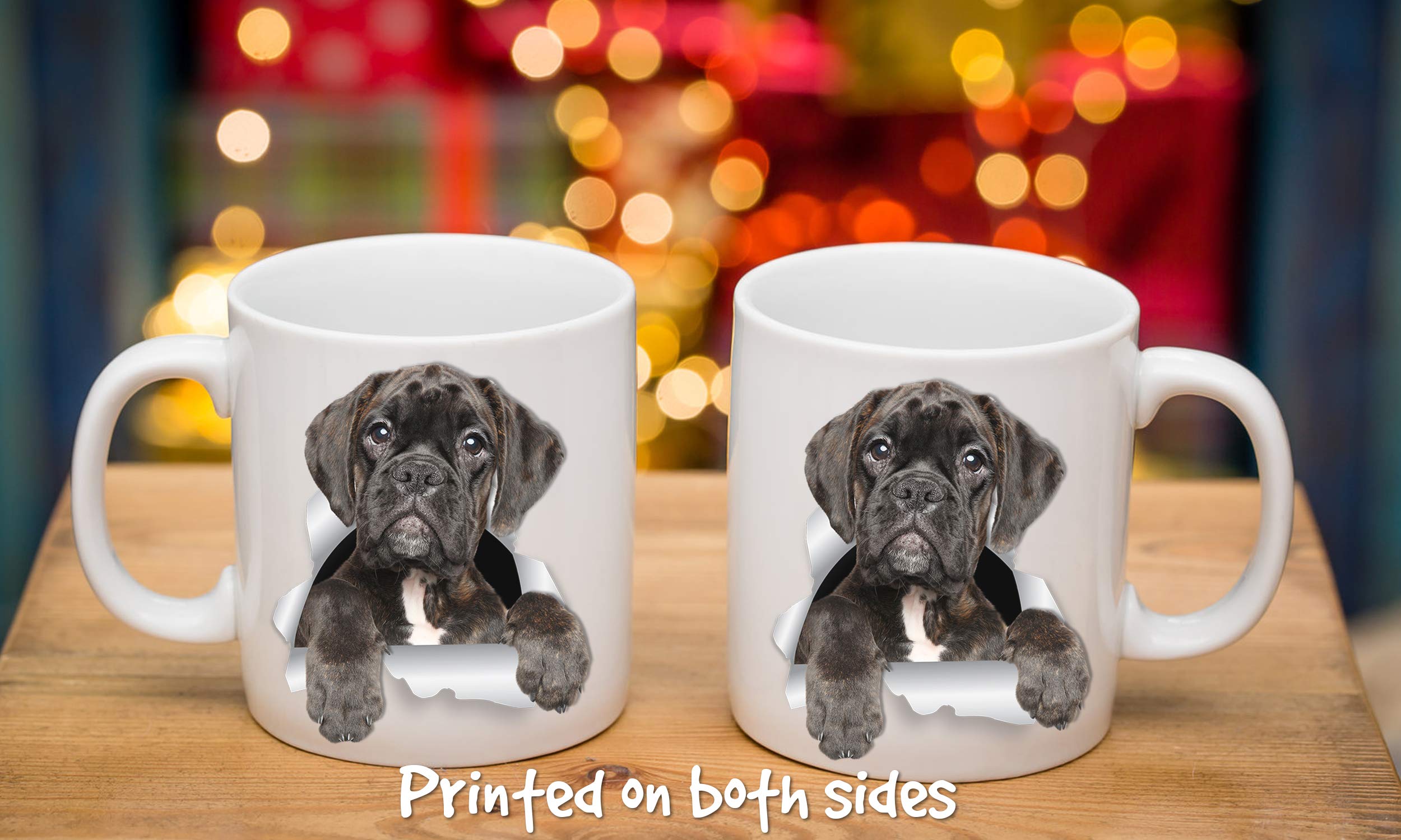Winston & Bear Adorable Boxer Dog Puppy Ceramic Coffee Mug – 11oz German Boxer Themed Cup, Funny Cute Pit Bull Design – Perfect Gift for Dog Lovers & Owners – Ideal for Morning Coffee, Office Use, or Dog-Themed Parties