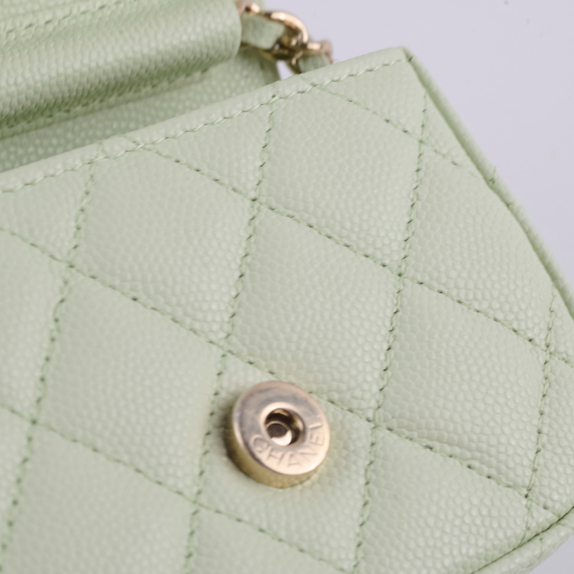 Chanel Caviar Mini Clutch With Chain Mint Green - Luxury Designer Crossbody Bag for Women | Perfect for Evening Parties, Date Nights & Special Occasions