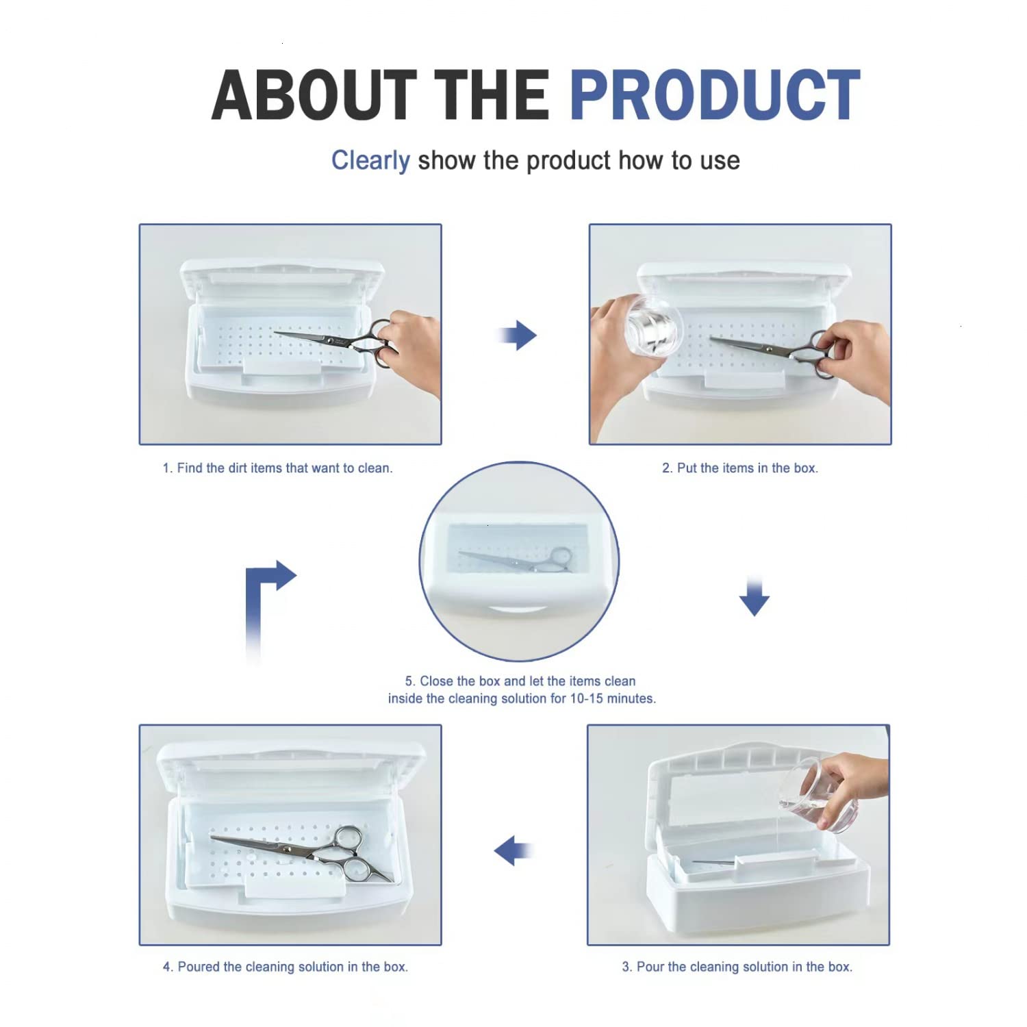 Professional Plastic Sterilizing Tray for Nail & Beauty Tools - Sterilizer Box Organizer for Salon, Spa, Manicure Equipment, Tweezers & Cutters - Ideal for Nail Art, Hair Styling & Hygiene Maintenance