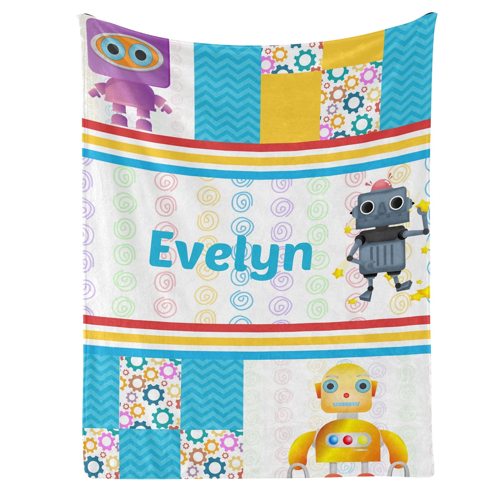 Custom Personalized Baby Blanket with Name - 30x40 Inch Soft Faux Patchwork Quilt for Newborns, Girls & Boys | Perfect Swaddling Blanket, Crib Bedding & Unique Baby Shower Gift