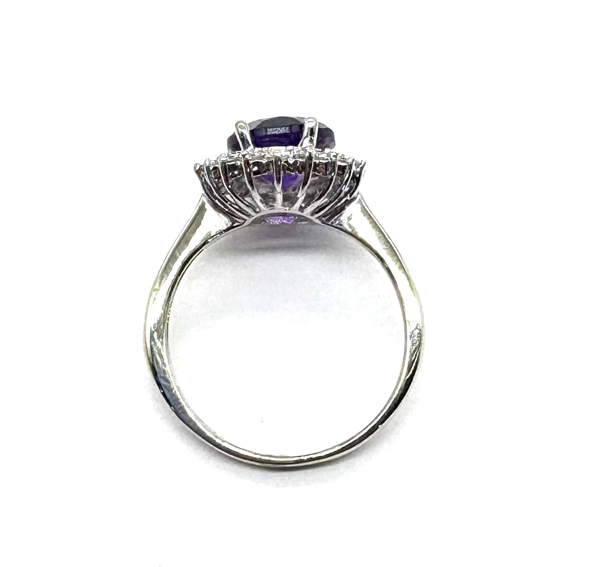 14K Gold Amethyst and Diamond Halo Ring for Women – Elegant Purple Gemstone Engagement & Wedding Jewelry Gift – Perfect for Valentine's Day, Anniversary & Special Occasions