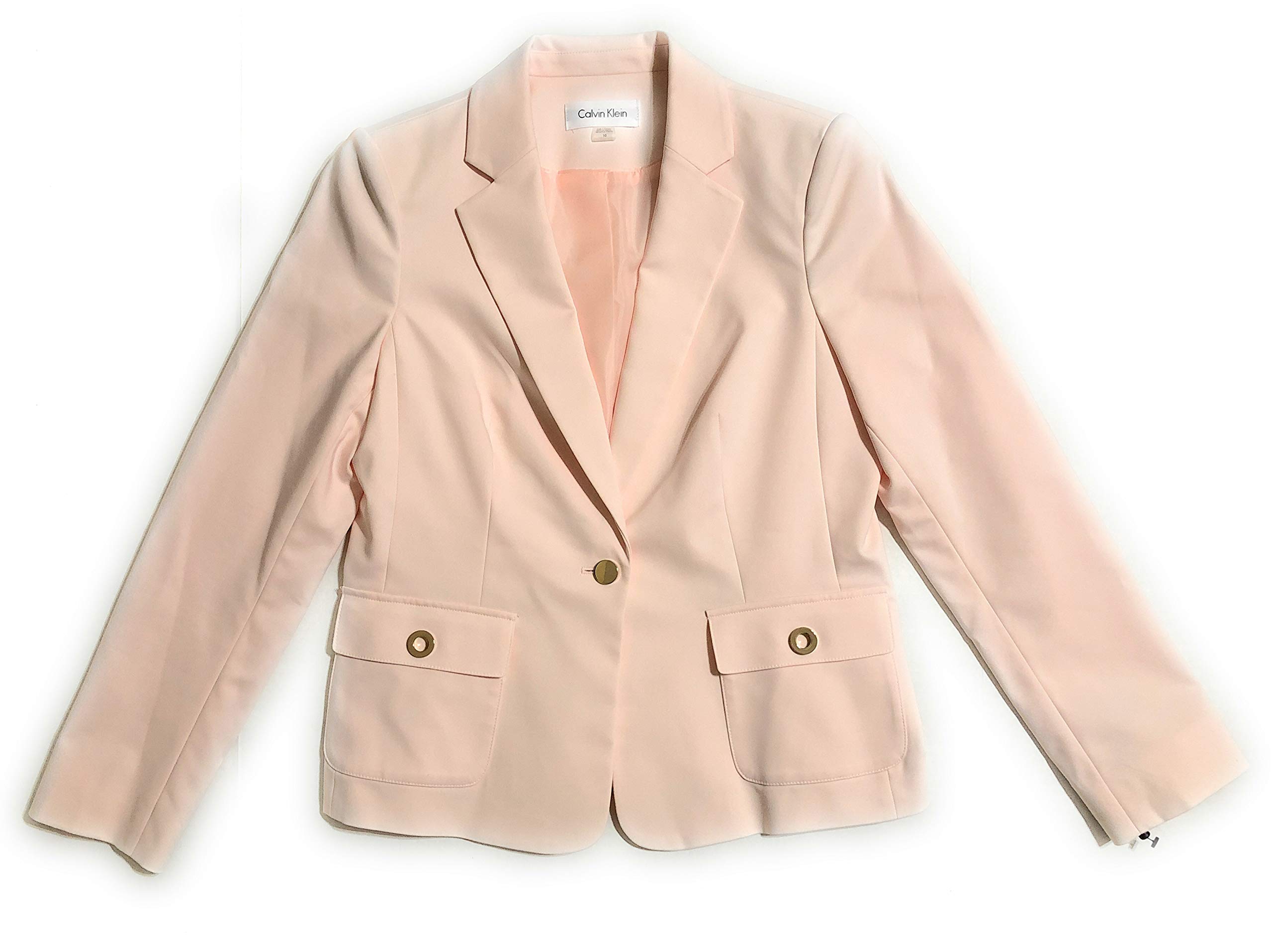 Calvin Klein Women's Cotton One-Button Blazer Jacket - Slim Fit Business Casual Blazer for Women, Size 10, Blossom Pink | Perfect for Office Wear, Business Meetings & Professional Outfits