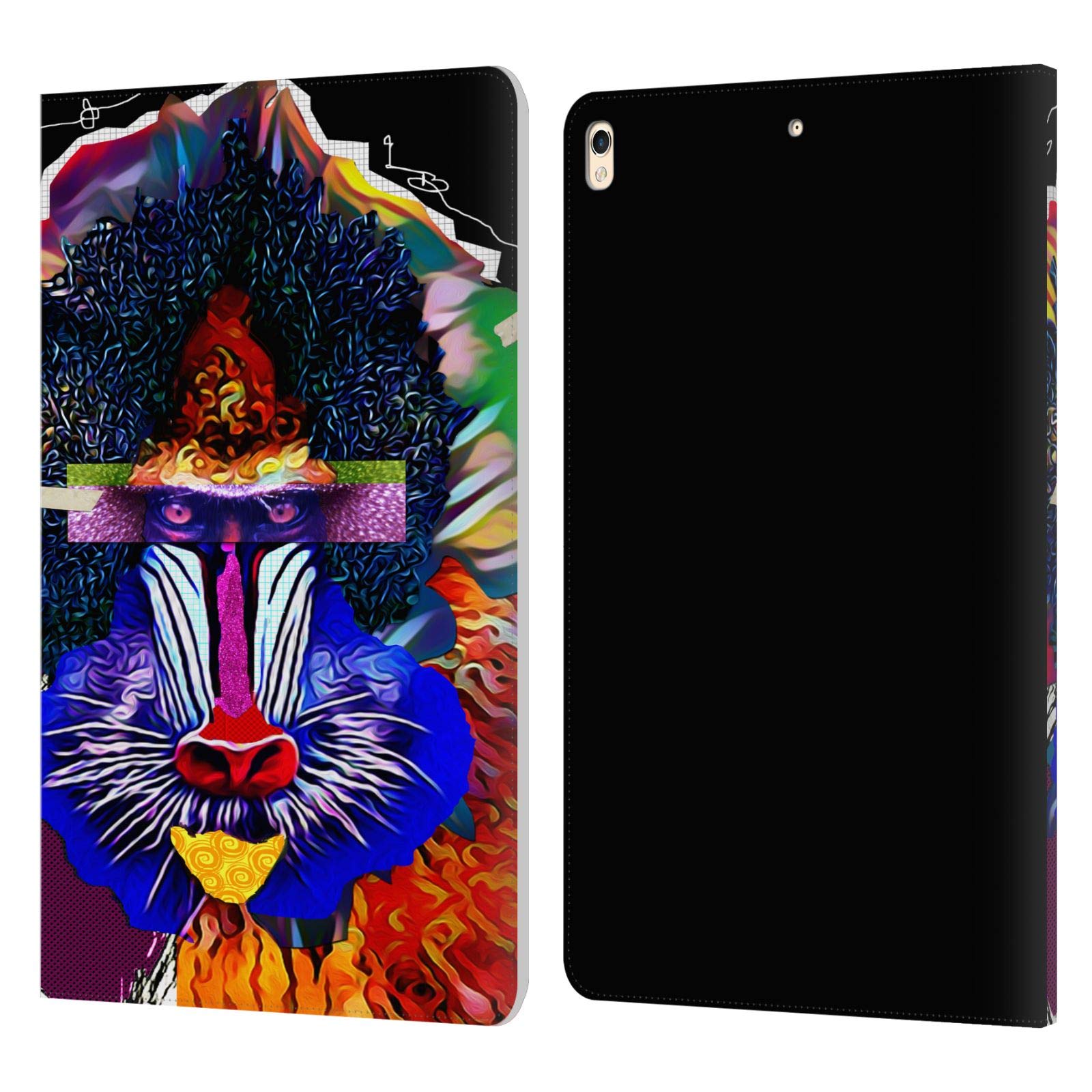 Officially Licensed Michel Keck Baboon Animal Collage Leather Book Wallet Case Cover for Apple iPad Pro 10.5 (2017) - Durable Protection & Stylish Design | Perfect for Work, Travel & Everyday Use