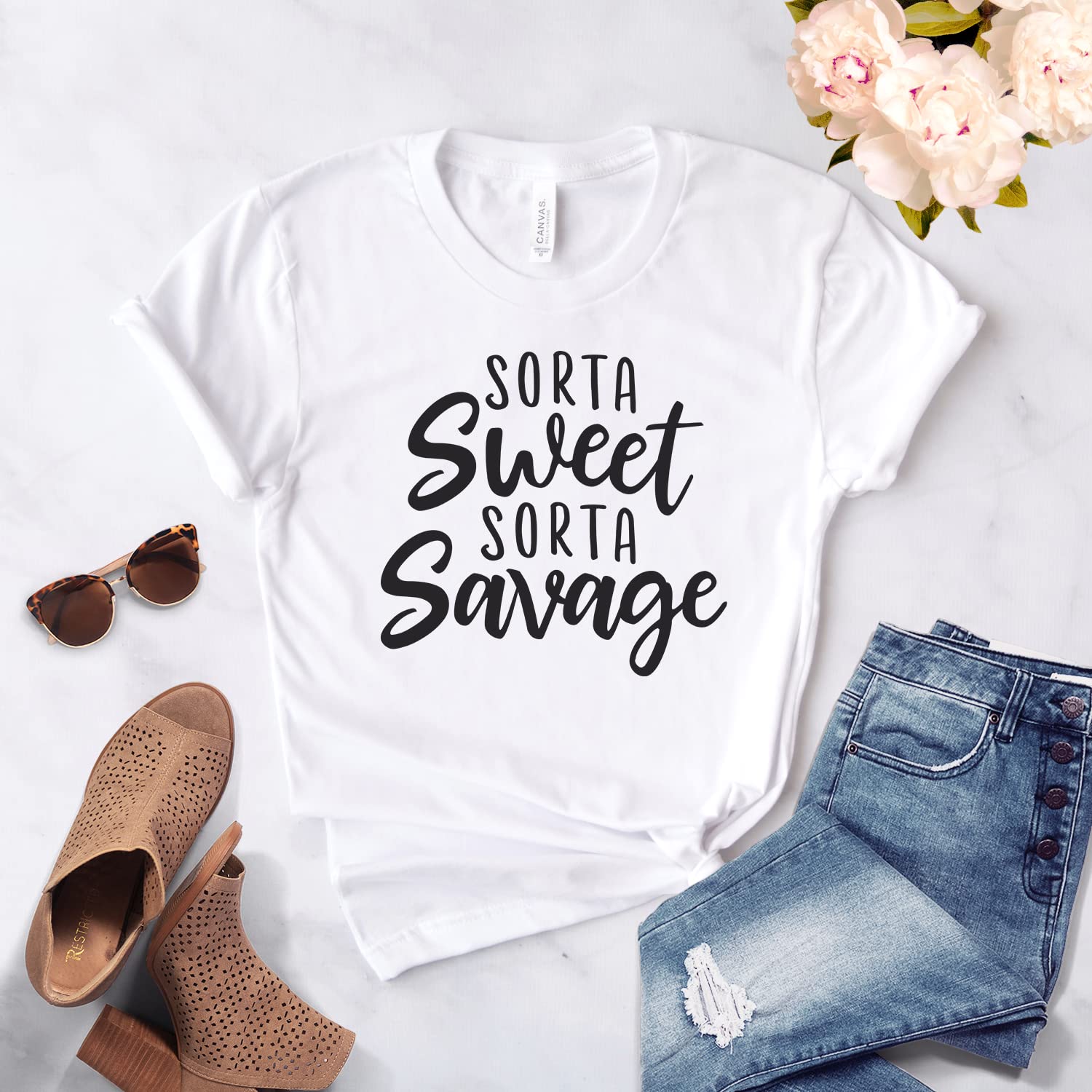 Savage Shirt - Sorta Sweet Sorta Savage Unisex Tee - Softstyle Gangster Hood Girl T-Shirt for Streetwear & Urban Fashion | Perfect for Casual Wear, Concerts, and Everyday Outfits